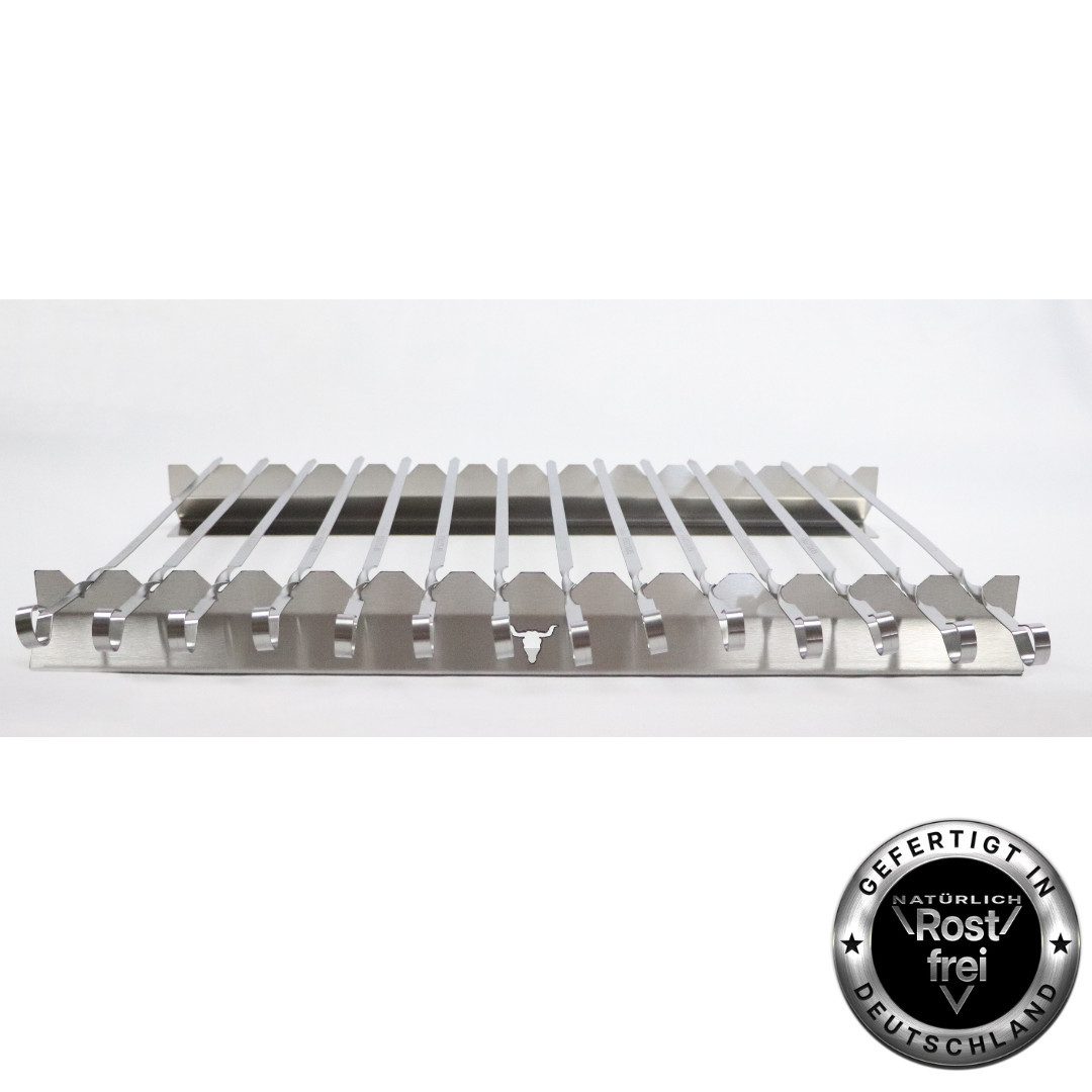 Kette´s Grillzubehör Grillspieß Spießleiste/Spießaufsatz/Schaschlik Grillaufsatz aus Edelstahl, Rostfreier Edelstahl, Kein ankleben des Grillgutes