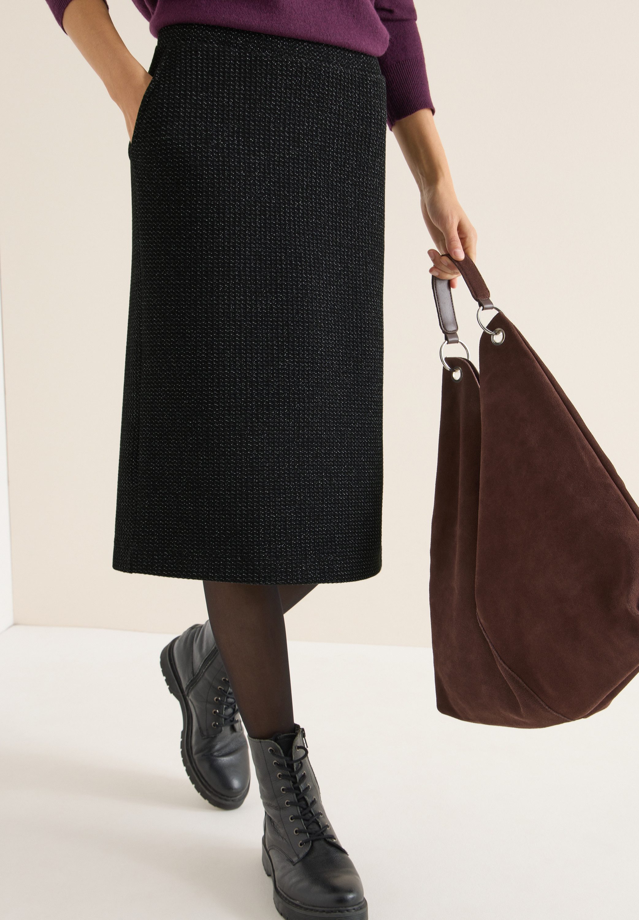 CECIL Midirock mit Glitzerdetails und Gummizug günstig online kaufen