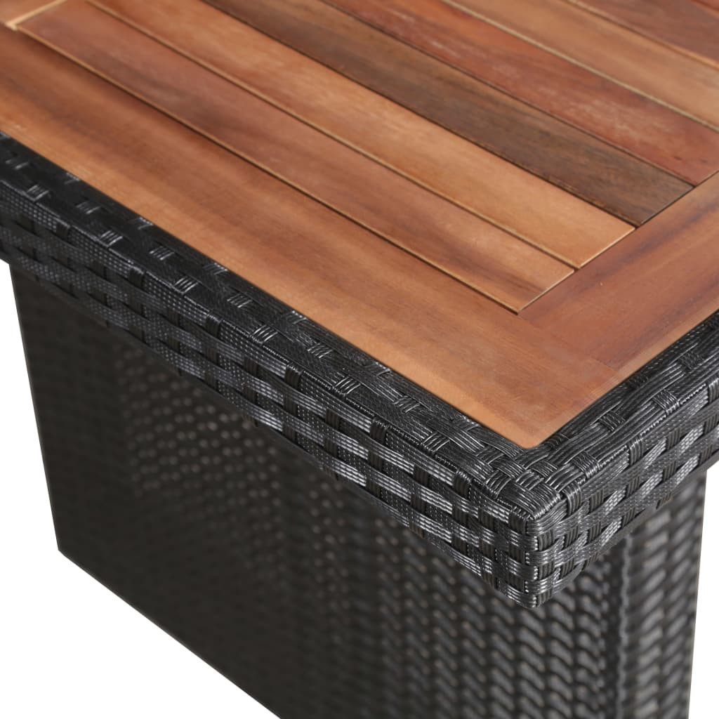 vidaXL Garten-Essgruppe 9-tlg. Garten-Essgruppe mit Auflagen Poly Rattan Schwarz, (8-tlg) – Bild 5 von 5