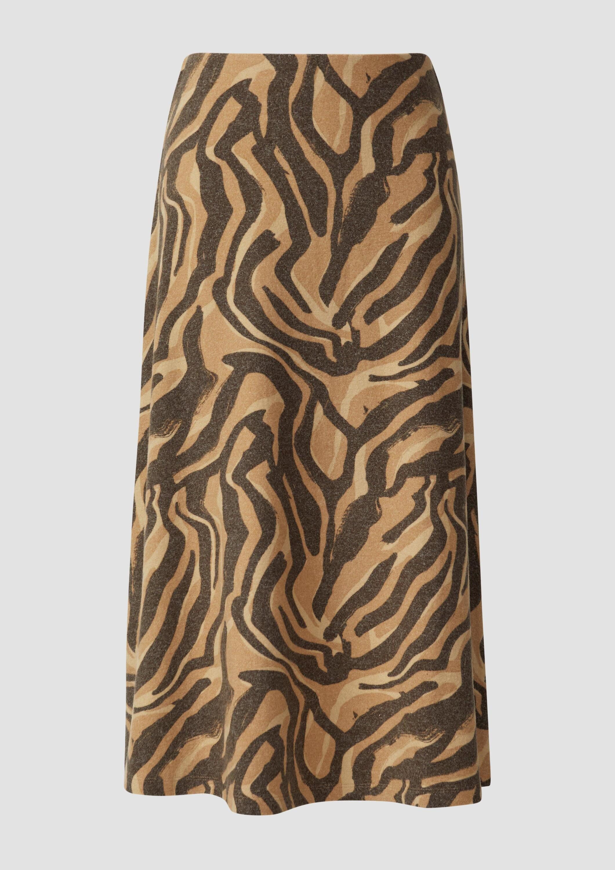 s.Oliver Midirock Rock Weicher Jersey-Rock mit Animal-Print