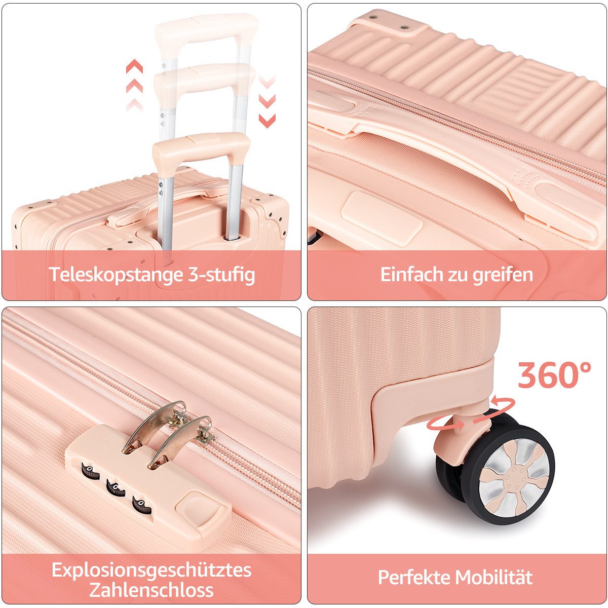 NULSTA Hartschalen-Trolley 3tlg. Hartschalenkofferset, Reisekofferset, Koff günstig online kaufen