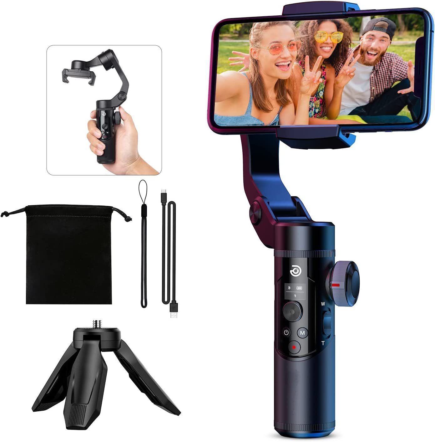 Bomaker SMART XR Kamera-Gimbal (3-Achsen Smartphone Gimbal Handy  Stabilisator mit Stativ)
