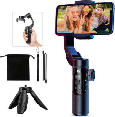 Bomaker »SMART XR« Kamera-Gimbal (3-Achsen Smartphone Gimbal Handy Stabilisator mit Stativ, faltbar tragbar Handheld Stabilizer mit OLED Bildschirm, 340° Drehung, Doppelfokussteuerung, AI Verfolgung, Anti-Shake, Zeitraffer)