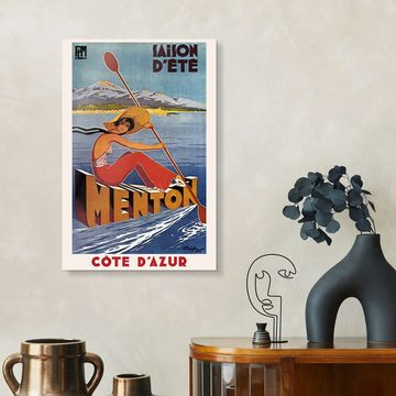 Posterlounge Acrylglasbild Granger Collection, Werbeposter für Sommeraktivitäten in Menton, Cote d'Azur (1935), Vintage Illustration