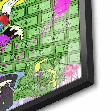 DOTCOMCANVAS® Acrylglasbild Business Builder - Acrylglas, Dagobert Duck Acrylglasbild Comic Pop Art Geld Graffiti hustle