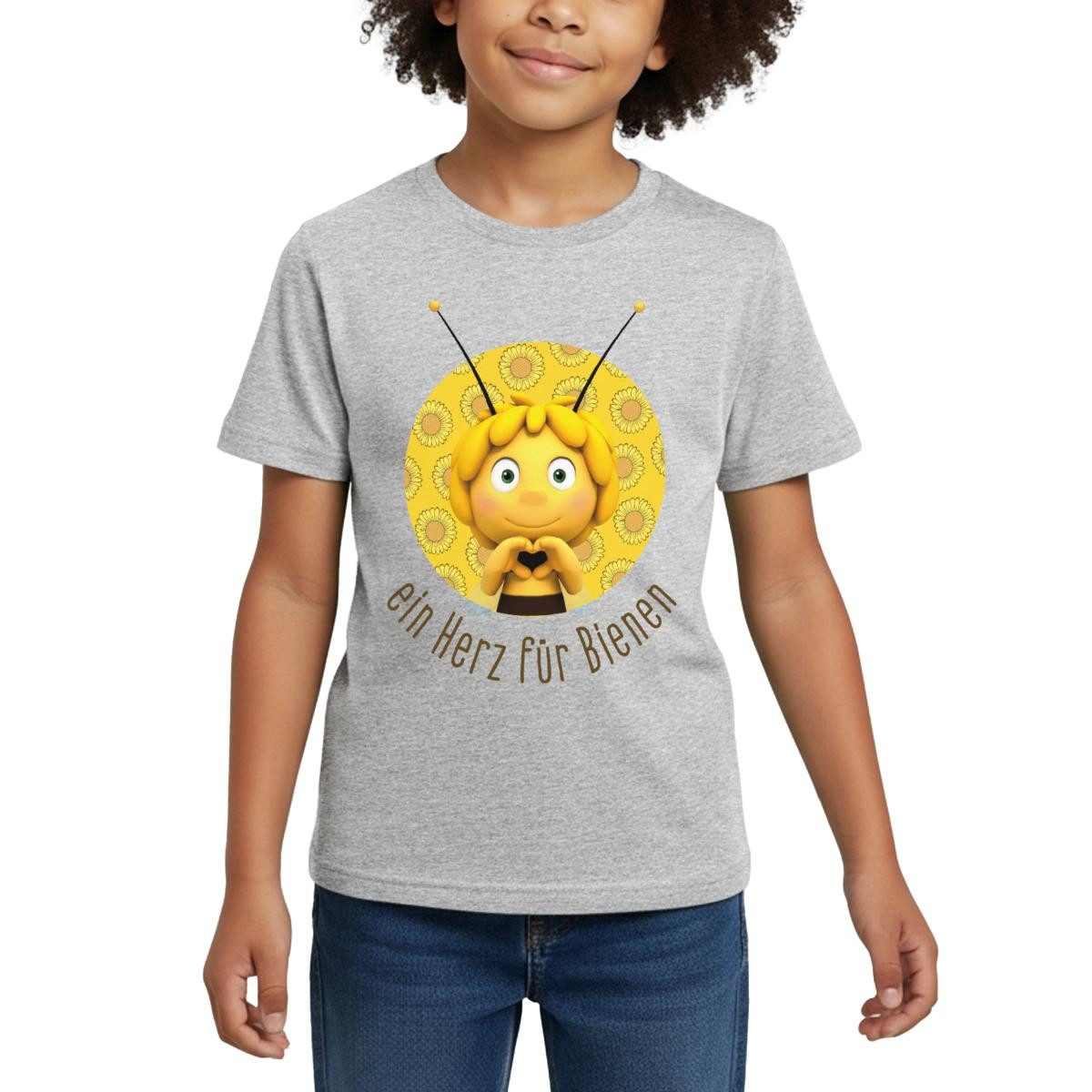 Spreadshirt T-Shirt Biene Maja Ein Herz Für Bienen Kinder T-Shirt (1-tlg)