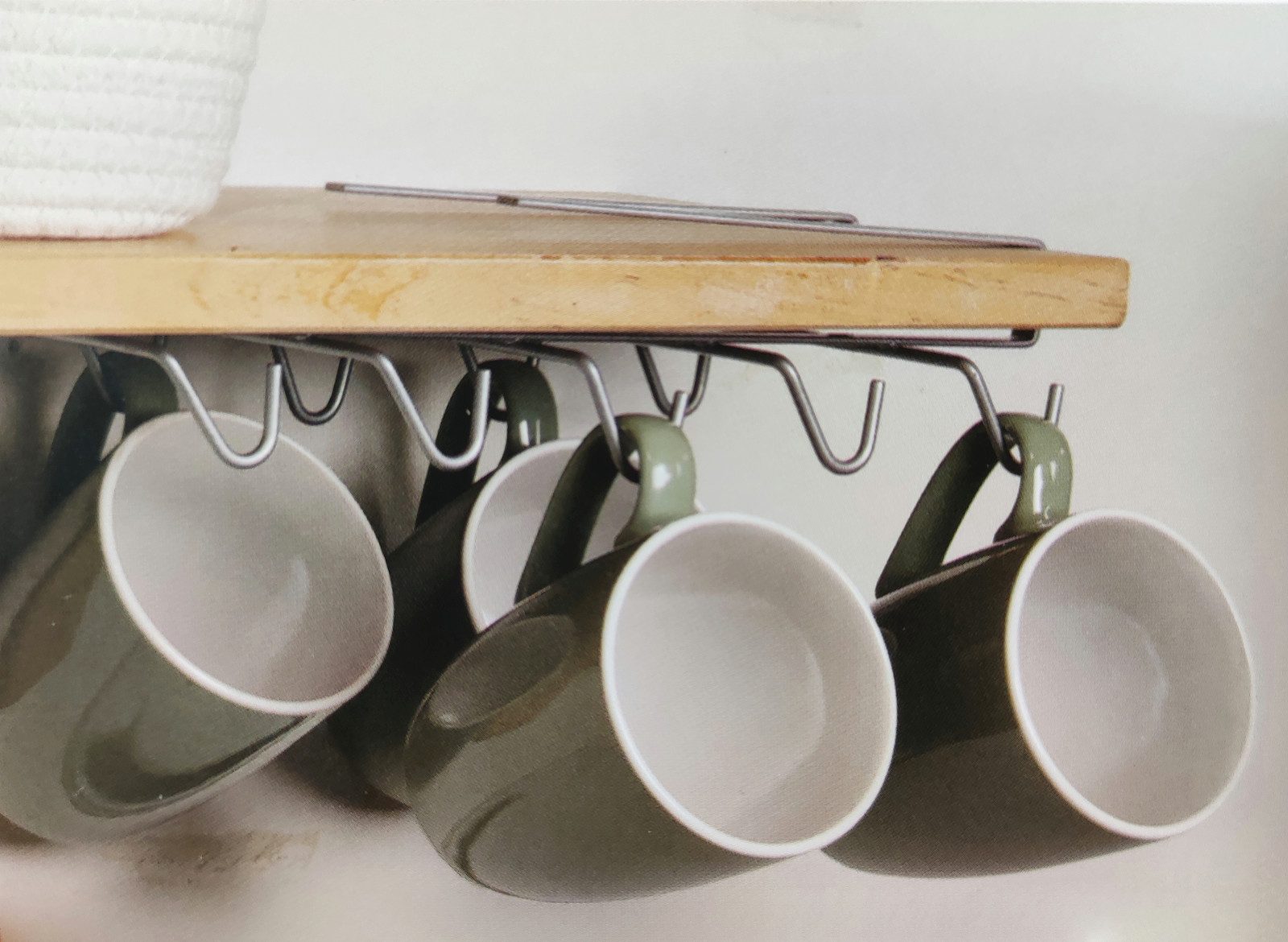 Koopman Gläserhalter Tassenhalter Schrankeinsatz Metall Silber 29x15x6cm, 1-tlg., Eisen, max Dicke 2,7cm, 10 Haken, Platzsparend