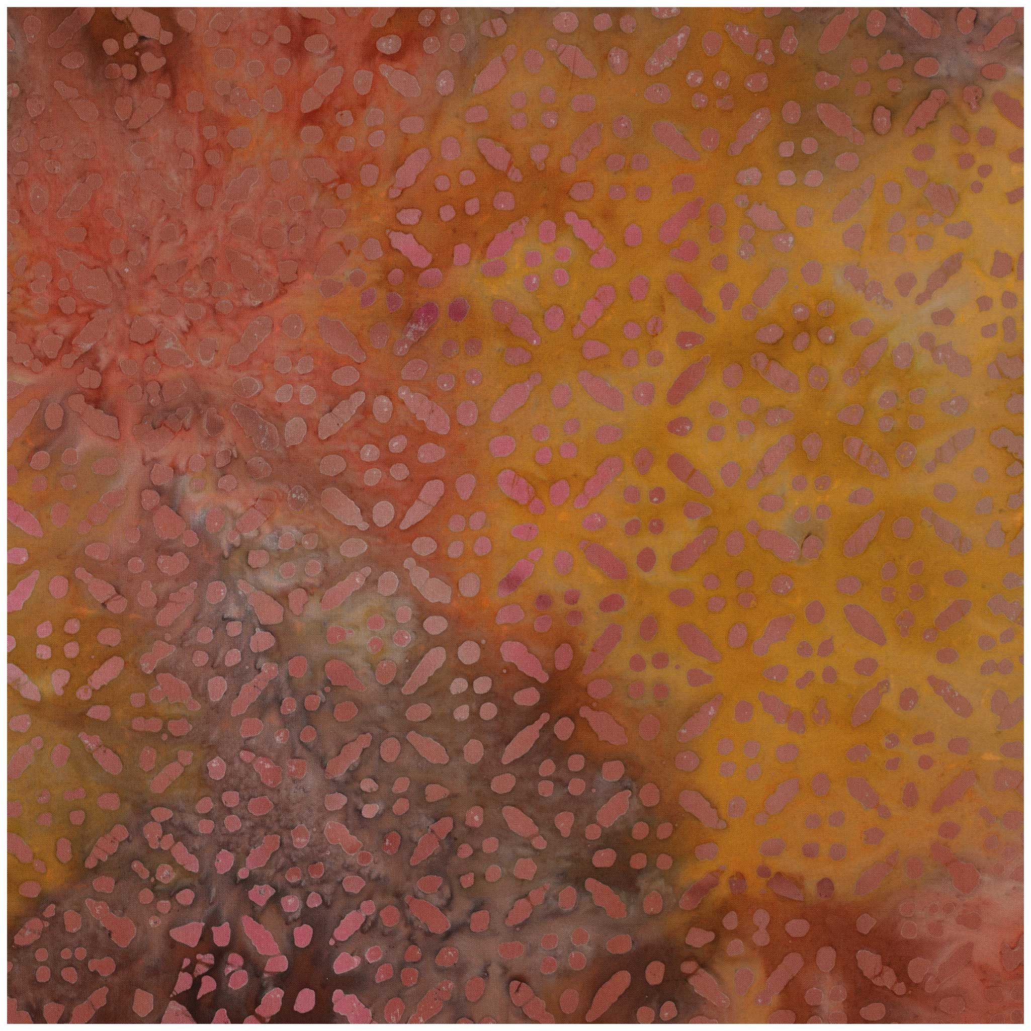 maDDma Stoff Viskosestoff Mosaik-Batik ab 0,5m x137 cm Sommerstoff, ocker