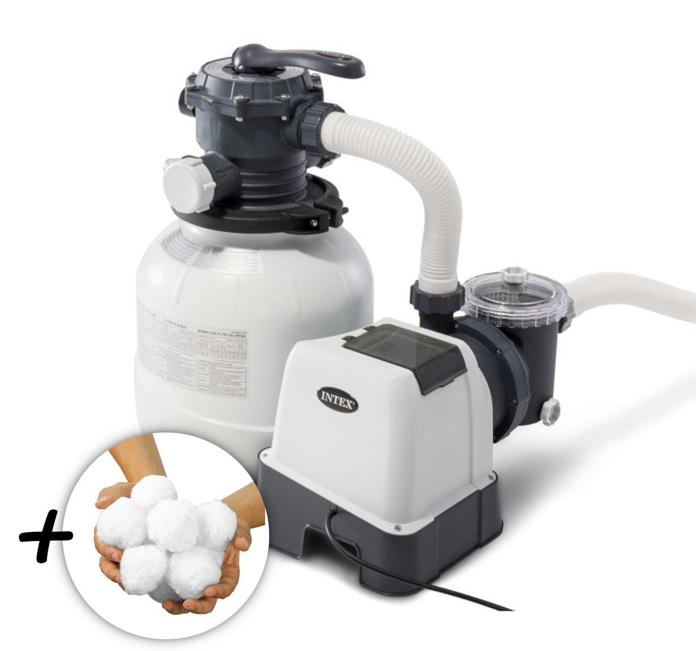 Sandfilteranlage 26646GS Sandfilterpumpe (7,9m³l/hr, bis 32m³ Pool) + Filterkugeln 700g