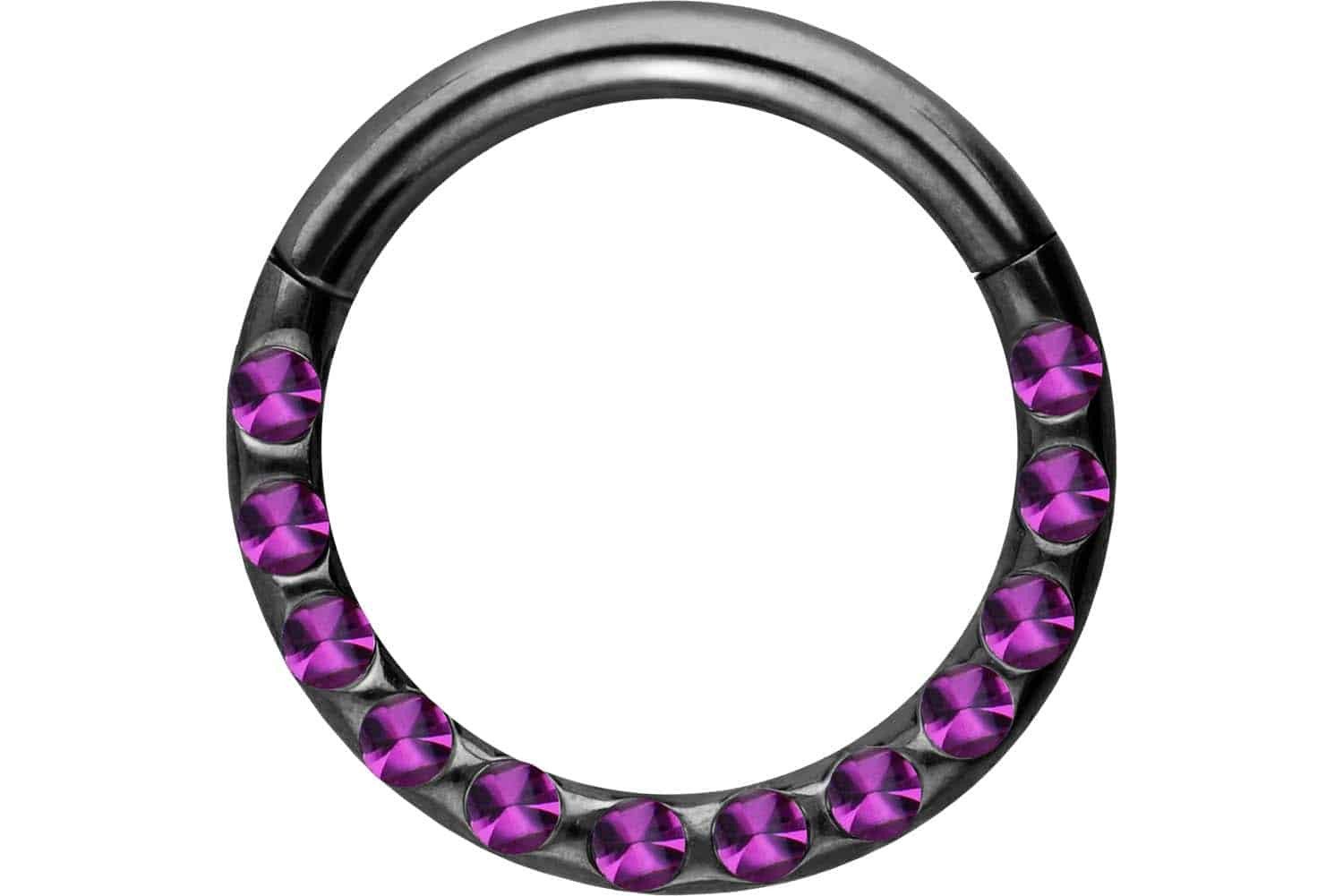 PIERCINGLINE Nasenpiercing Chirurgenstahl Segmentring Clicker KRISTALLE + EPOXY Ohrpiercing (Clicker, 1-tlg), Ohrpiercing für Conch, Helix, Tragus, Daith, Lobe