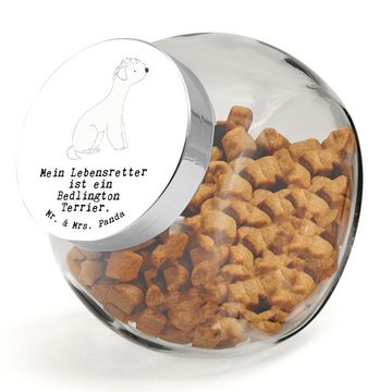 Mr. & Mrs. Panda Vorratsglas XL 2000ml Bedlington Terrier Lebensretter - Weiß - Geschenk, Hundelec, Premium Glas, (1-tlg), Kompaktes Design