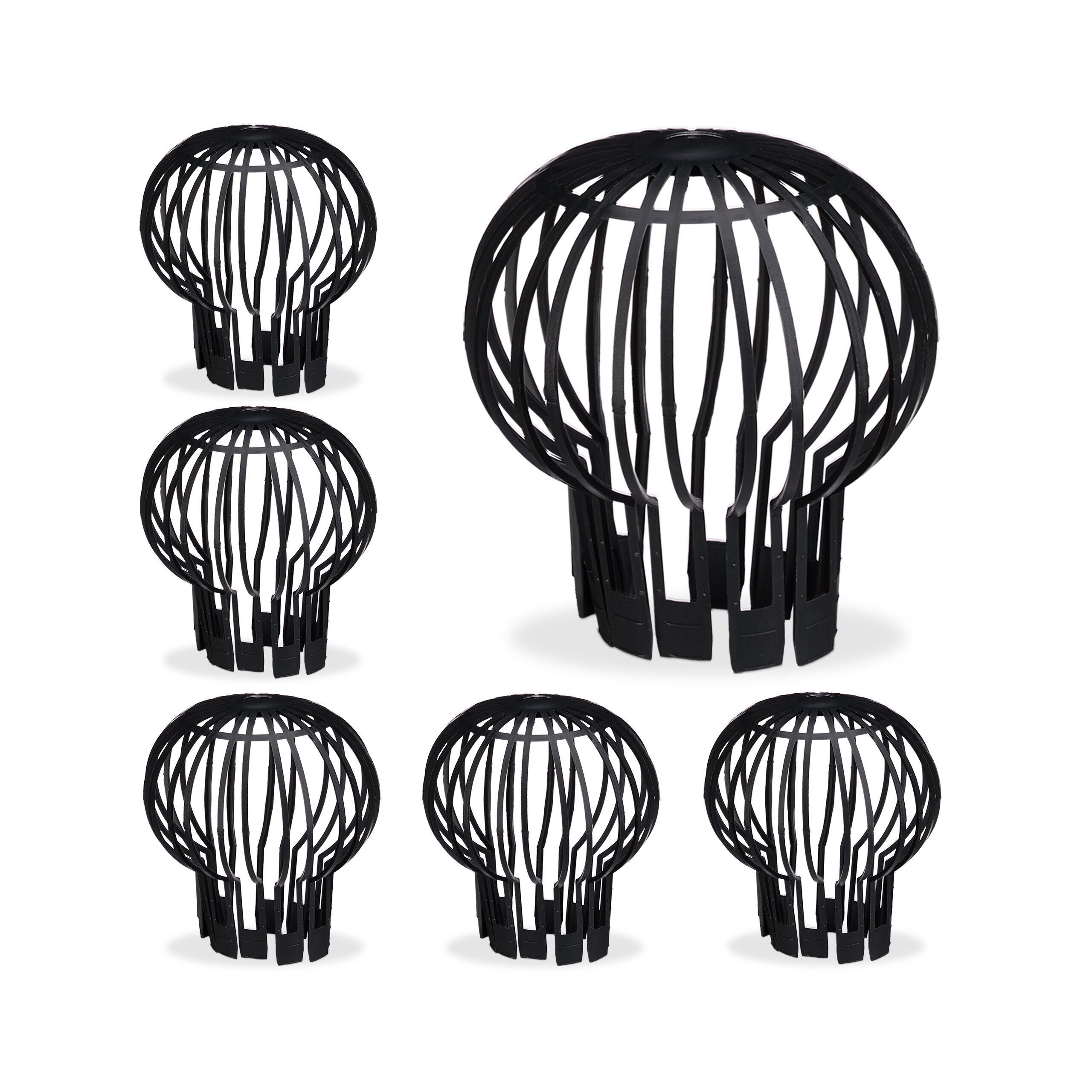 relaxdays Laubschutznetz Dachrinnen Laubschutz 6er Set (6-St)