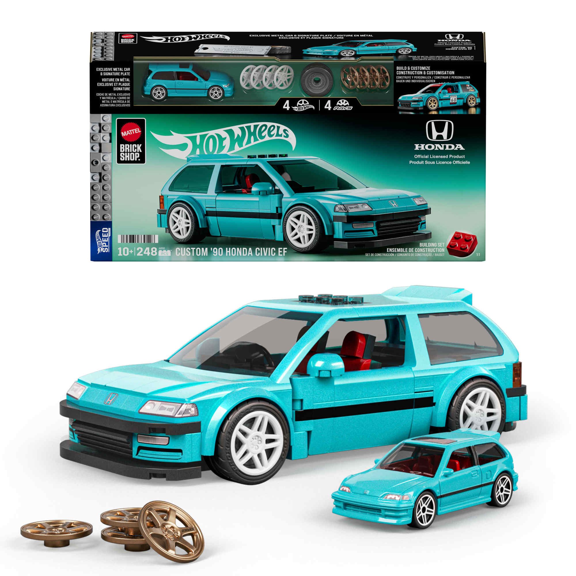 Mattel® Modellbausatz Mattel Brick Shop Hot Wheels Speed Honda 2, Maßstab 1:32, (248-tlg)
