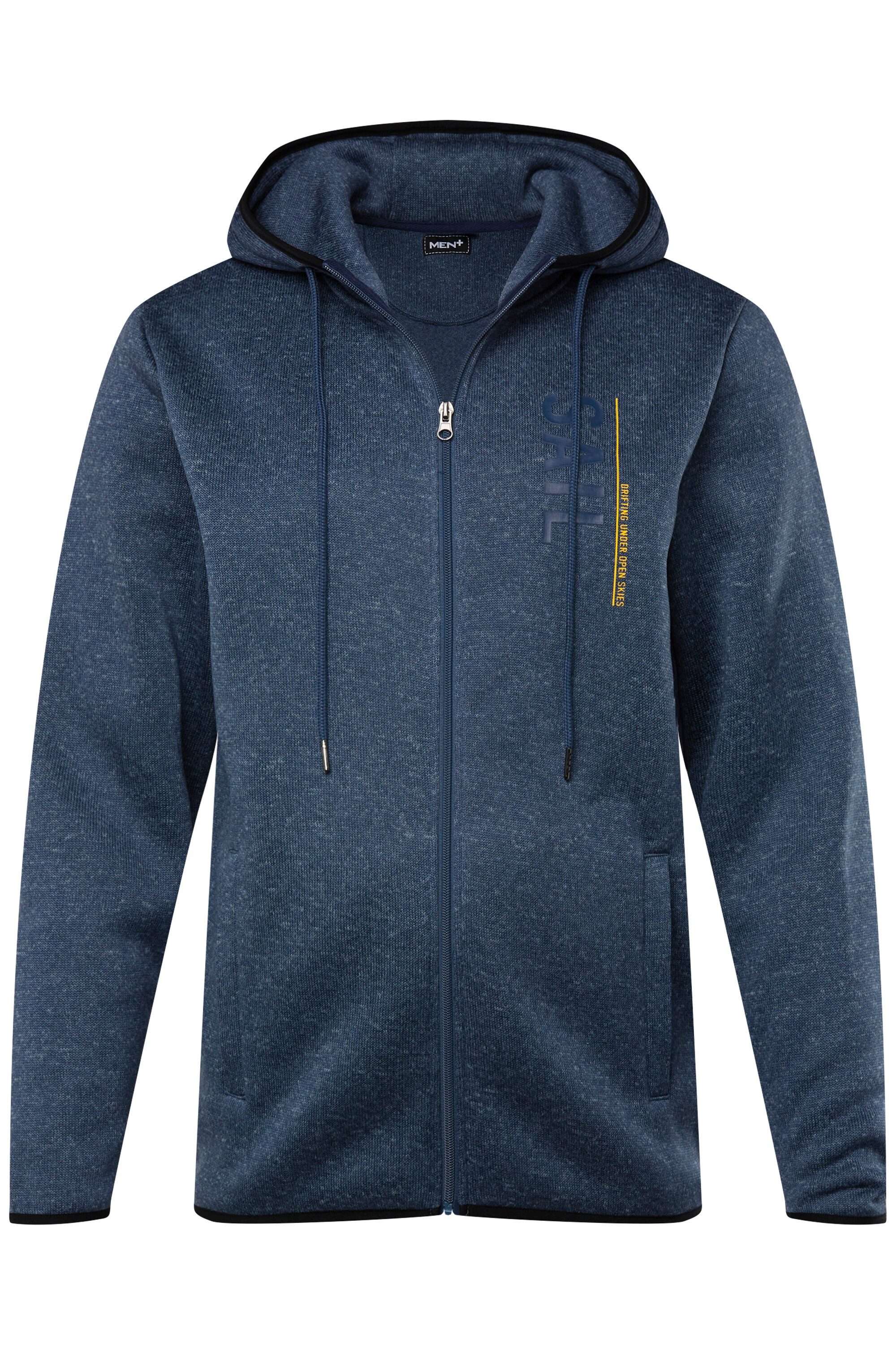 Men Plus Fleecejacke Strickfleece-Jacke Kapuze