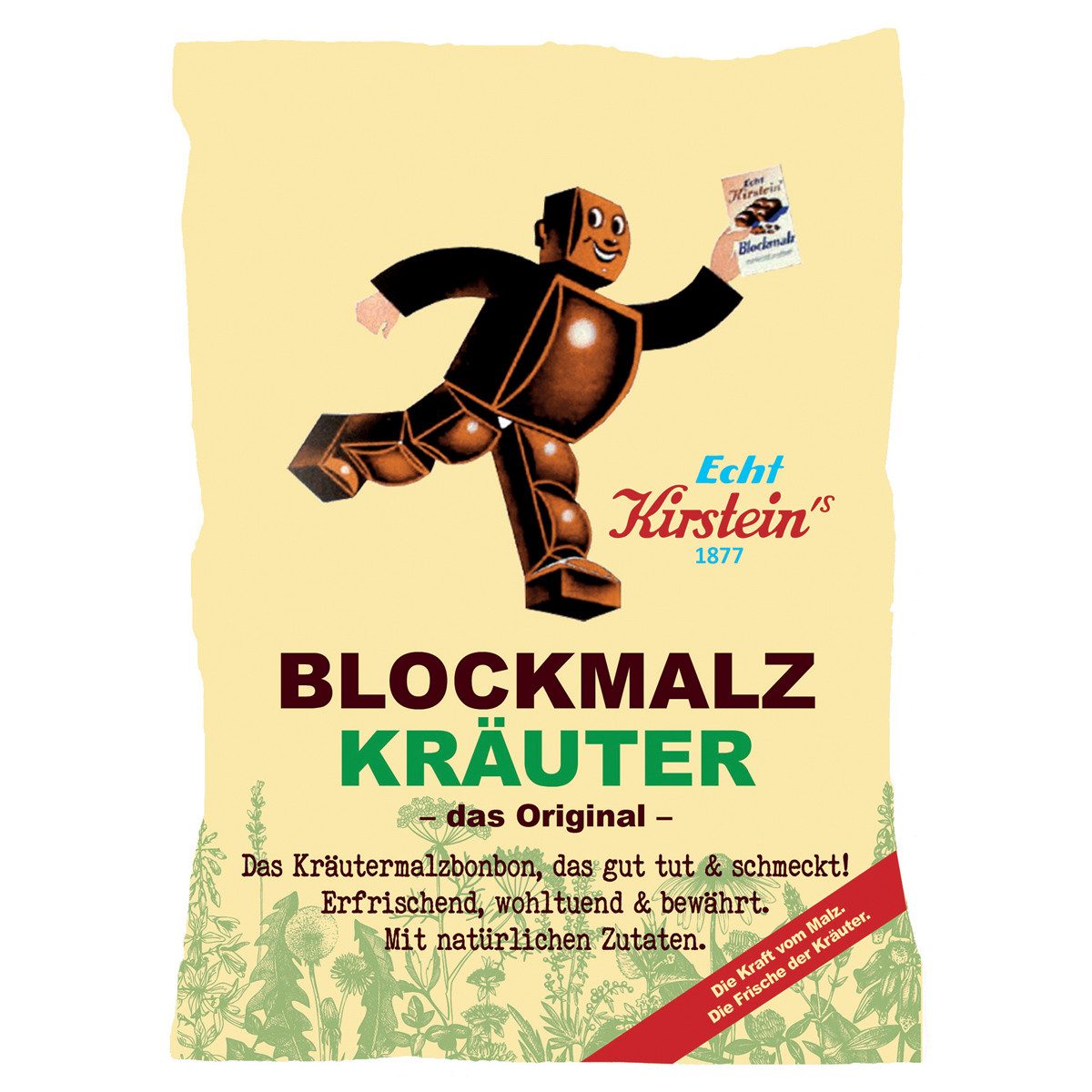 Eduard Edel Süßigkeit, Kirsteins Blockmalz Kräuter das Original Bonbon aus 12 Kräutern 75g