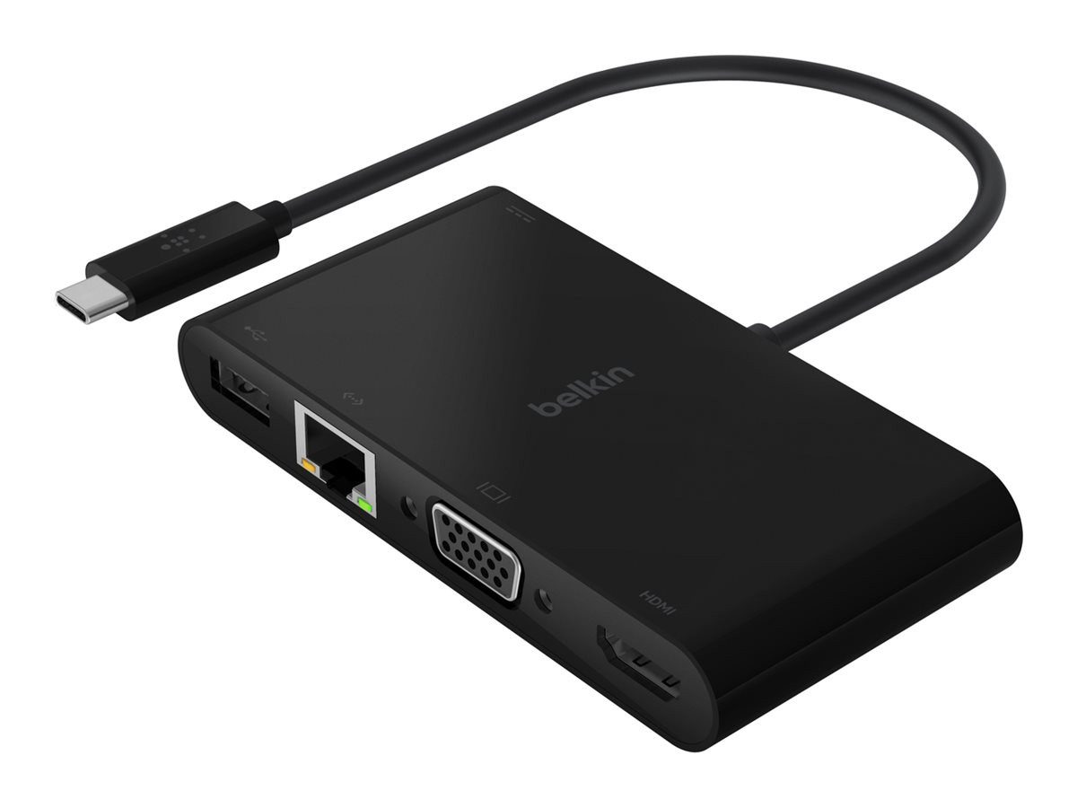 Belkin BELKIN USB-C auf Gigabit-Ethern. HDMI/VGA/USB-A-Adapter, 100W PD Computer-Kabel