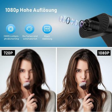 Diyarts Full HD-Webcam (Full HD 1080P, für Laptop, Desktop, USB 2.0 Plug & Play, Webcam pc, Automatische Lichtkorrektur, für Live-Streaming, Videoanrufe, Konferenz)