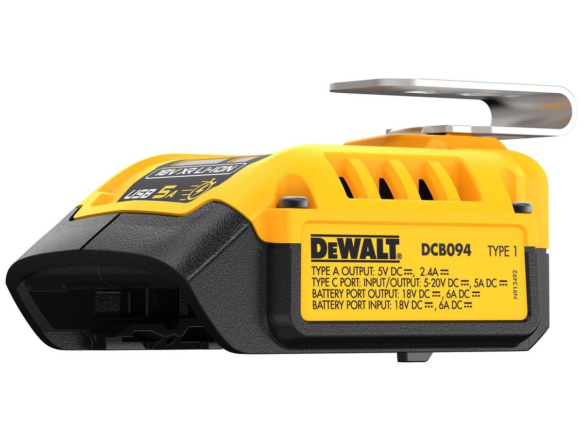 DeWalt mit Powerbank-Funktion Ladestation (5000 mA, Set, für 18 u. 54 Volt Akkus, auch als Powerbank einsetzbar, LED-Anzeige)
