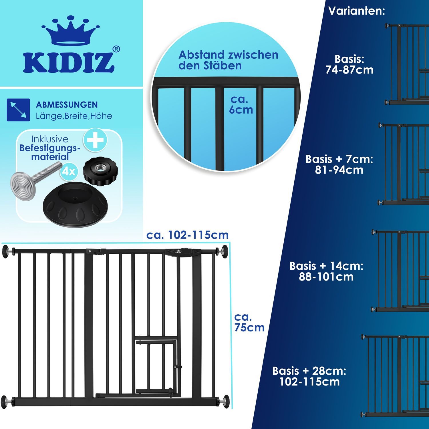 KESSER Türschutzgitter, Türschutzgitter Absperrgitter Treppengitter Kindergitter