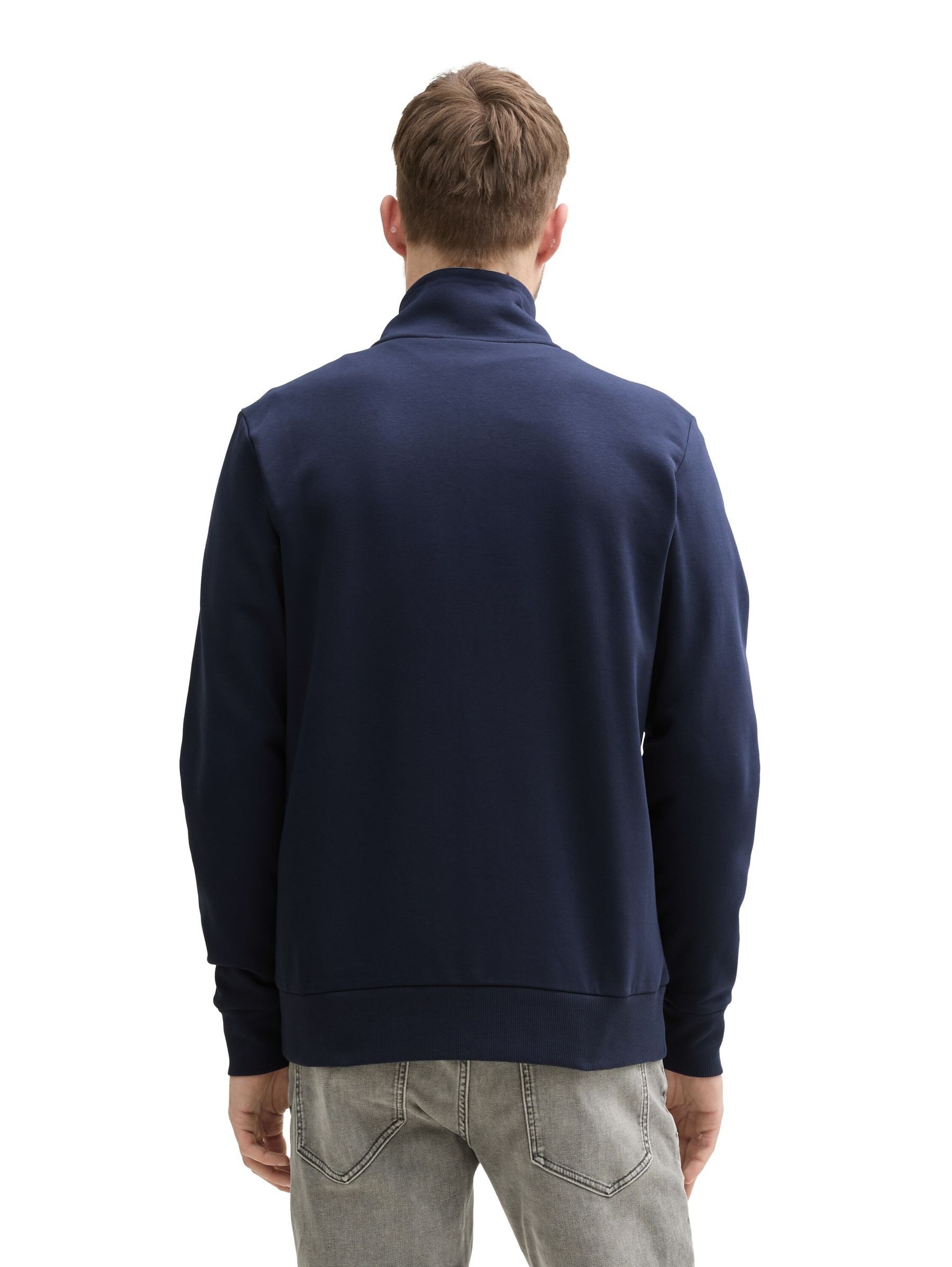 Tom Tailor Herren Sweatjacke PRINTED STAND-UP - Regular Fit günstig online kaufen