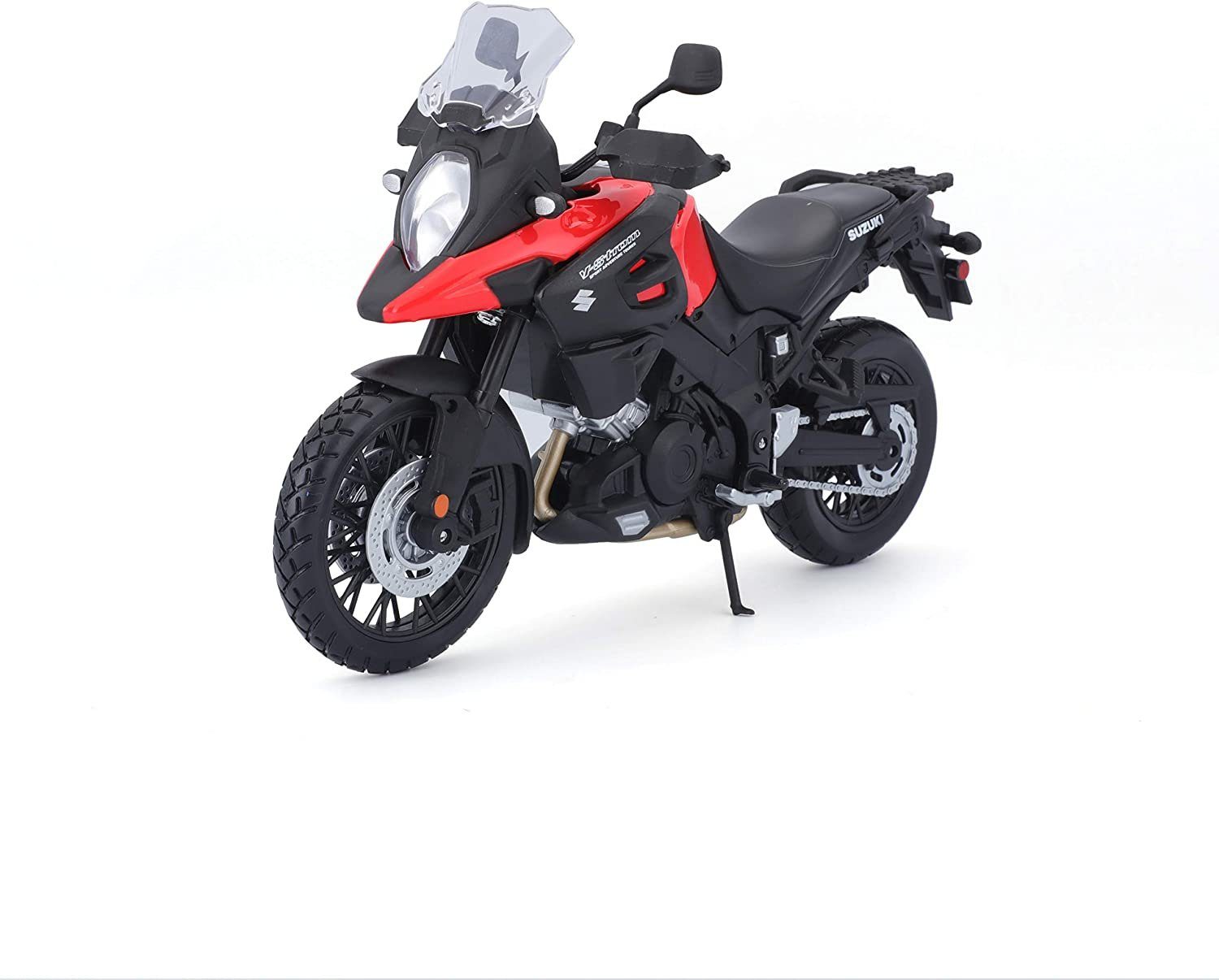 Maisto® Modellmotorrad Suzuki V-Strom (schwarz-rot, Maßstab 1:12), Maßstab 1:12, detailliertes Modell