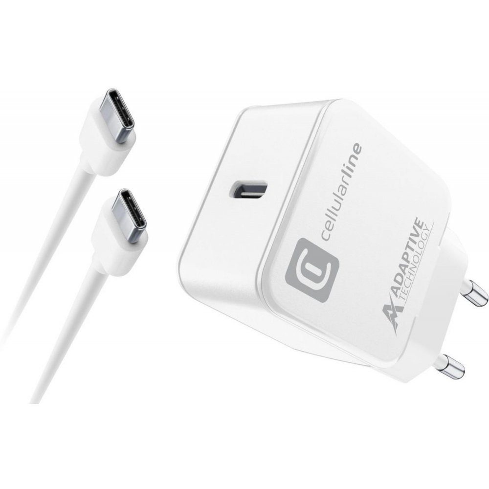 Cellularline USB-C Charger Kit - Netzadapter & Datenkabel - weiß Handy-Netzteile