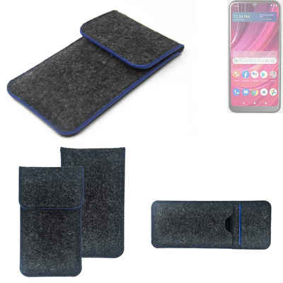 K-S-Trade Handyhülle für BLU View 4, Handy-Hülle Schutz-Hülle Filztasche Pouch Tasche Case Sleeve