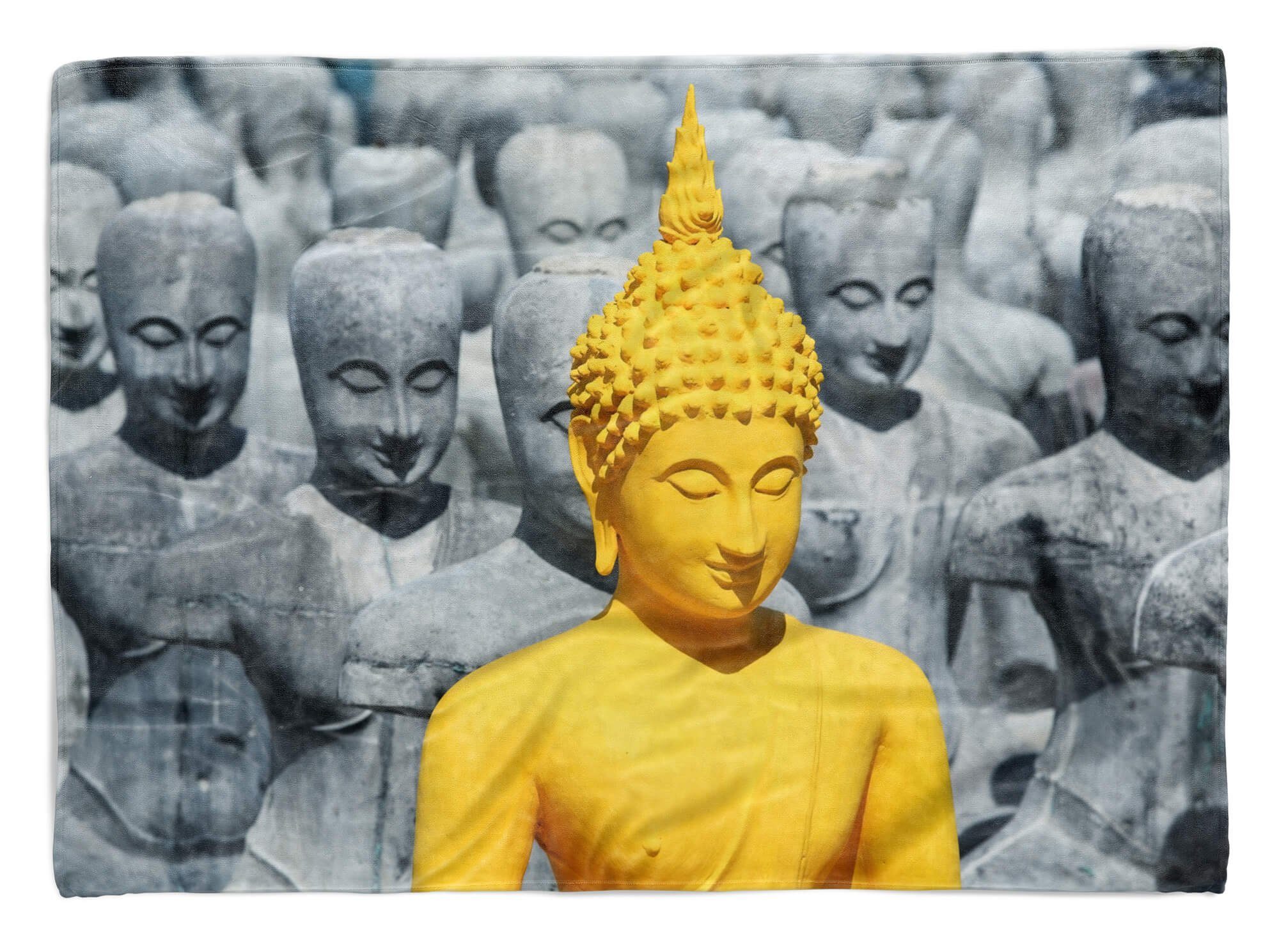 Sinus Art Fotomotiv Handtuch Kuscheldecke mit Buddhismus, Handtücher Buddha (1-St), Saunatuch Baumwolle-Polyester-Mix Strandhandtuch Handtuch