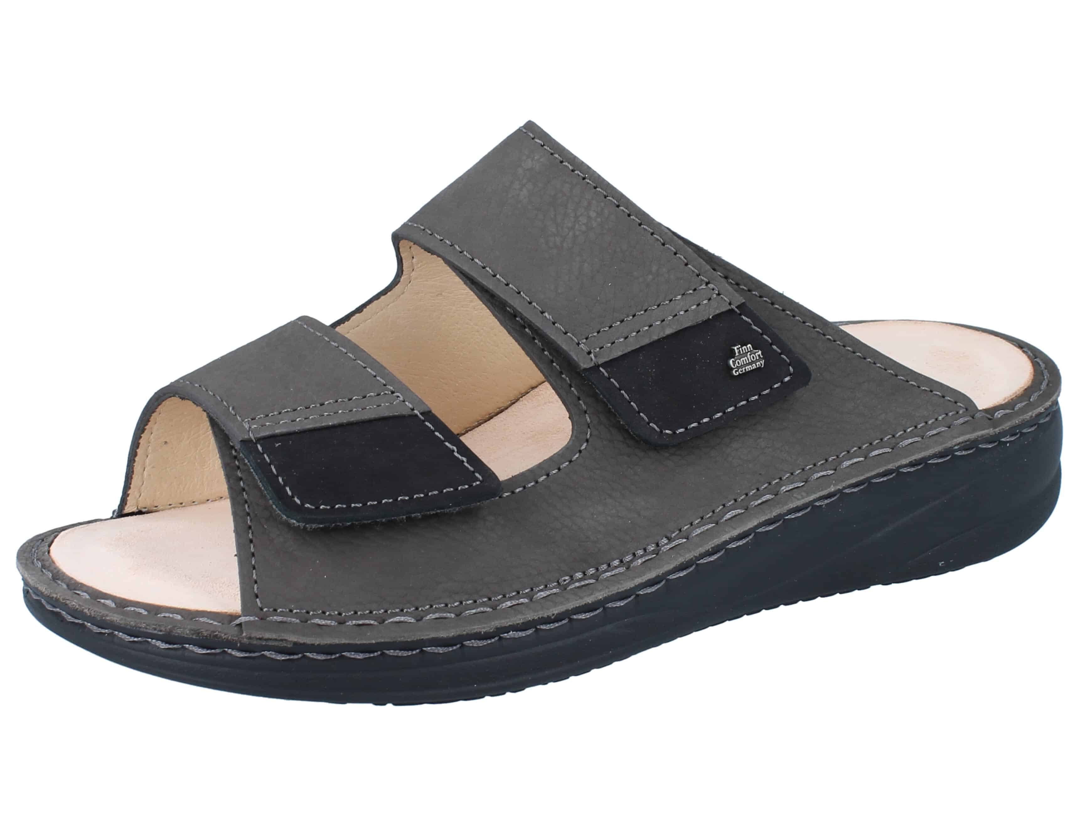 FINN COMFORT Psara Herren Pantolette grau Nubukleder - Größe: 44 Hausschuh