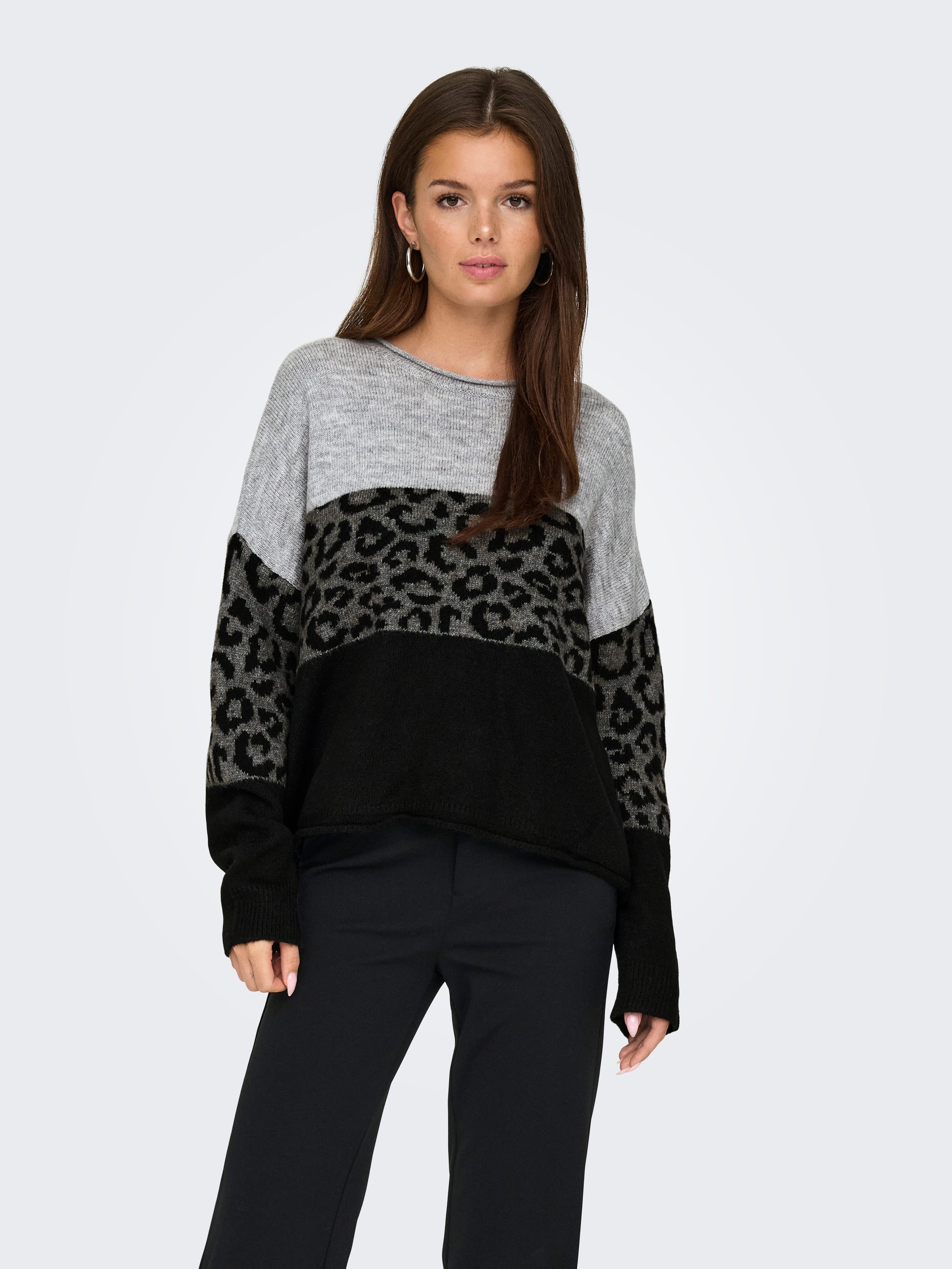 ONLY Rundhalspullover ONLJADE ANIMAL LS O-NECK günstig online kaufen