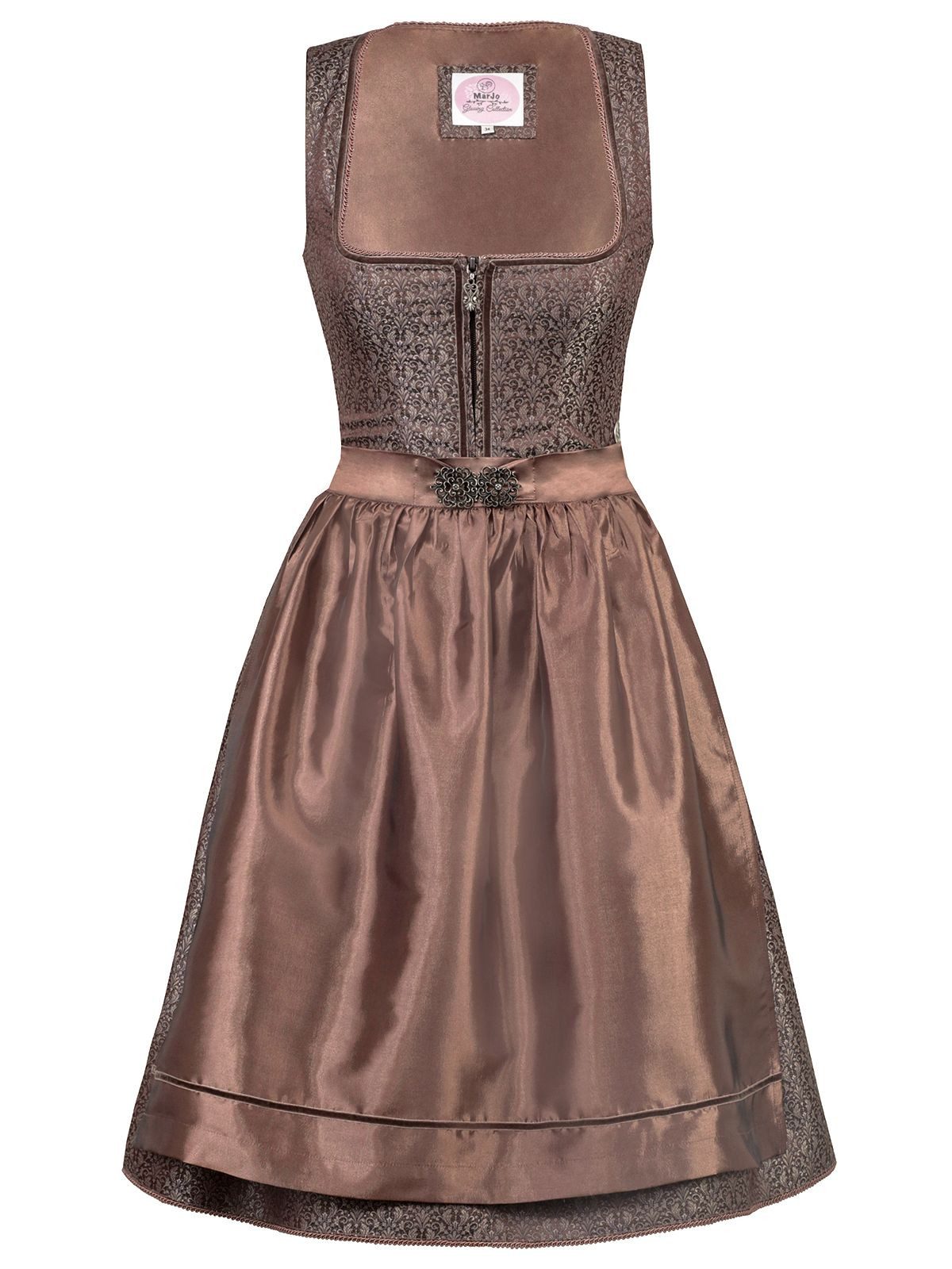 MARJO Trachtenkleid Midi Dirndl 2tlg. 65cm DORMITZ espresso mehr