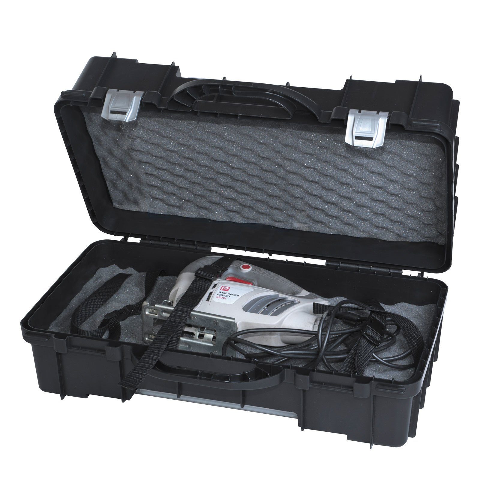 PROREGAL® HxBxT Schwarz Werkzeugkoffer Case, Werkzeugkoffer 24x60x38cm,