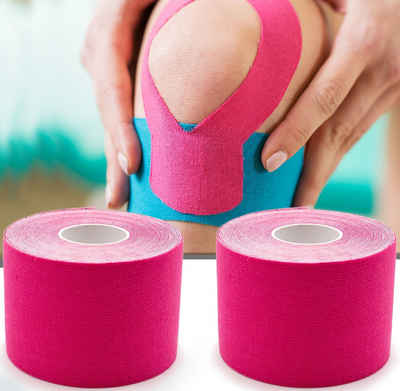 Axion Kinesiologie-Tape Kinesio-Tape - Wasserfestes Tape in pink je 500 x 5 cm, Physiotape (Set, 2-St) Sporttape Bandage, unterstützt Ihre Physiotherapie