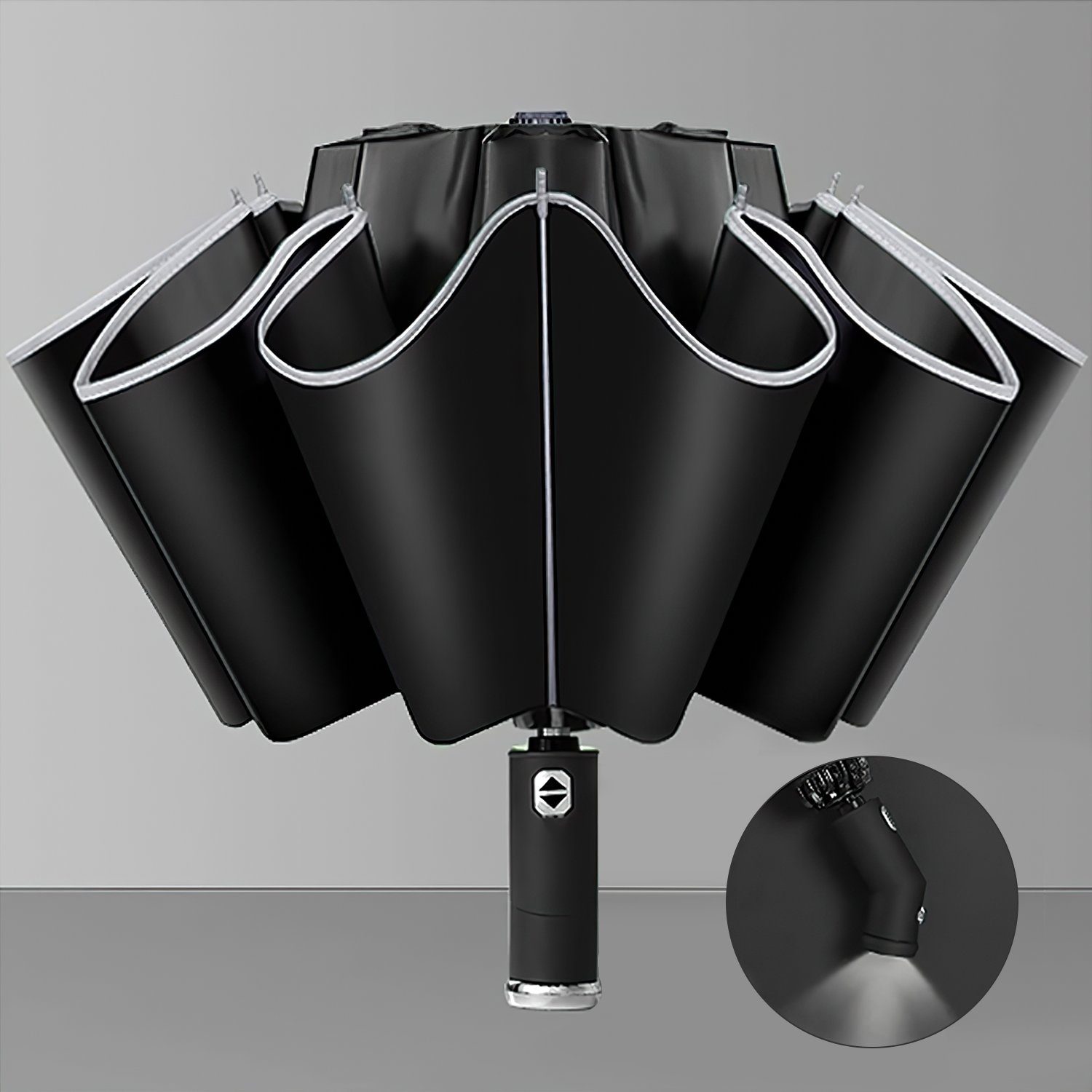 Sross Taschenregenschirm »Regenschirm Sturmfest bis 140 km/h - inkl. mit  Auf-Zu-Automatik«, Reverse Folding(Ohne zu Tropfen) & LED-Licht online  kaufen | OTTO