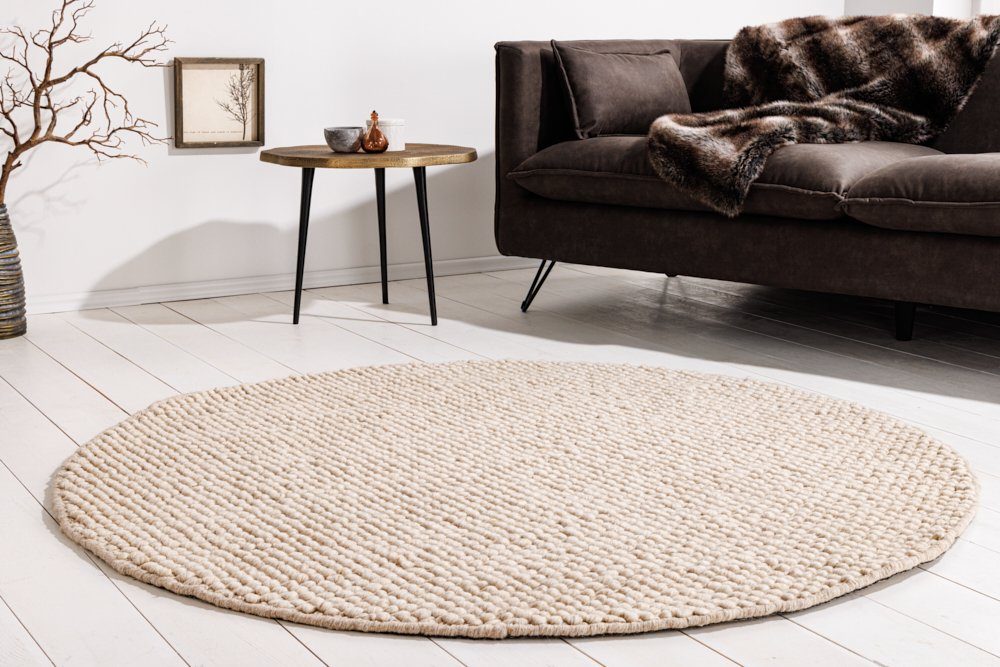 riess-ambiente Teppich WOOL 150cm beige, rund, Höhe: 15 mm, Wohnzimmer · Wo günstig online kaufen