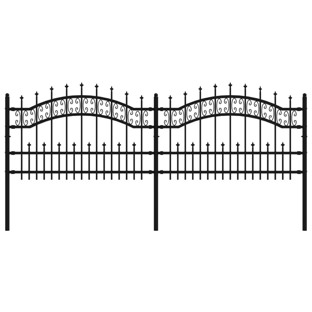 vidaXL Gartenzaun Gartenzaun mit Speerspitze Schwarz 240 x 75 cm Pulverbesc günstig online kaufen
