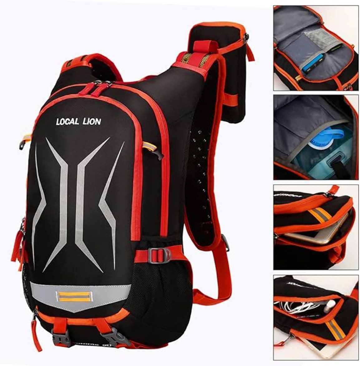 RAIKOU Fahrradrucksack 18L Reflexstreifen Helmabdeckung Trinkrucksack günstig online kaufen