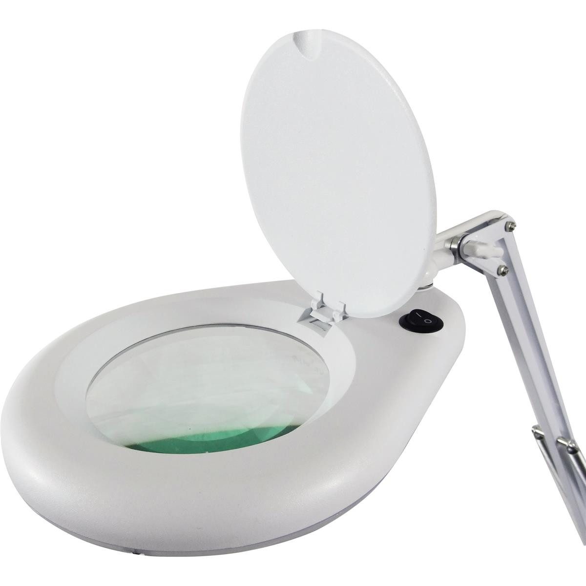 unilux Standlupe UNiLUX 400108073 UNiLUX LED-Lupenleuchte ZOOM, mit Tischklemme, weiß