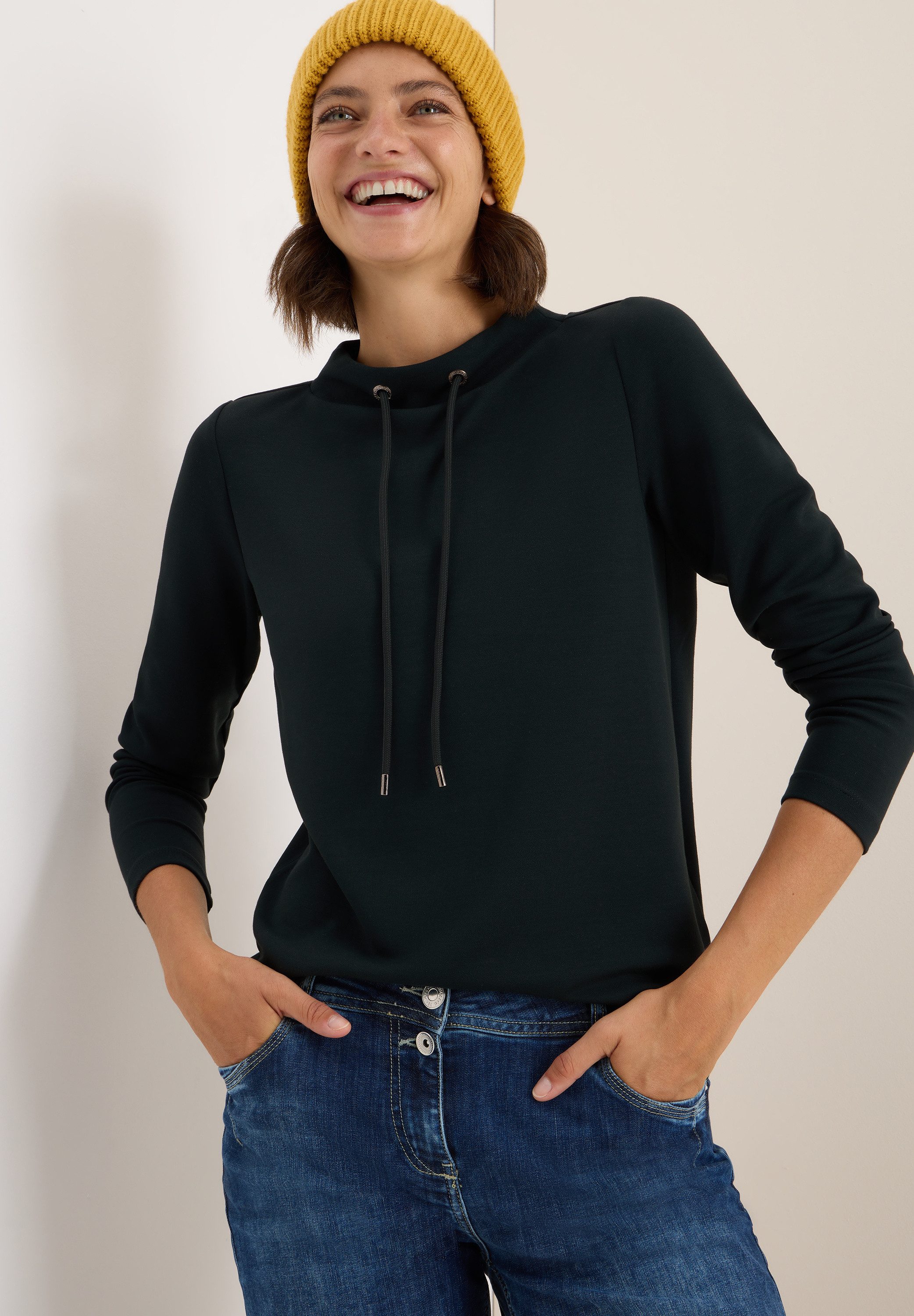 CECIL Langarmshirt mit Tunnelzugband am Kragen – Bild 2 von 5