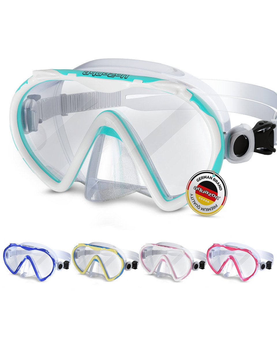 AQUAZON Taucherbrille BEACH, Schnorchelbrille für Kinder 7-12 Jahre, Silikon