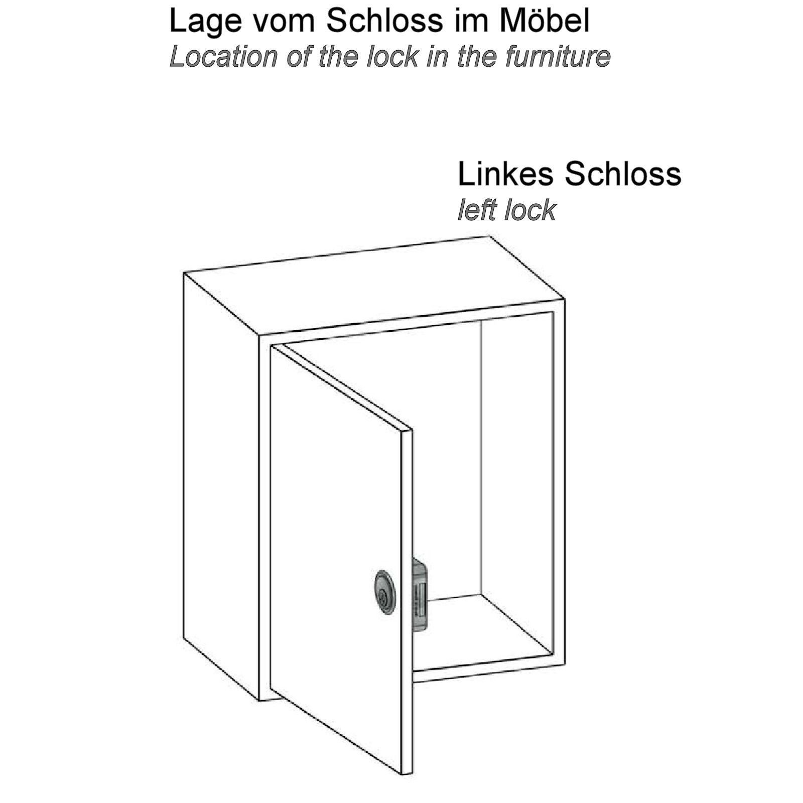 SO-TECH® Aufschraubschloss PZ-Fallenschloss Möbelschloss Dornmaß 40 mm, 1-tlg., inkl. Schließblech, Anschlag links