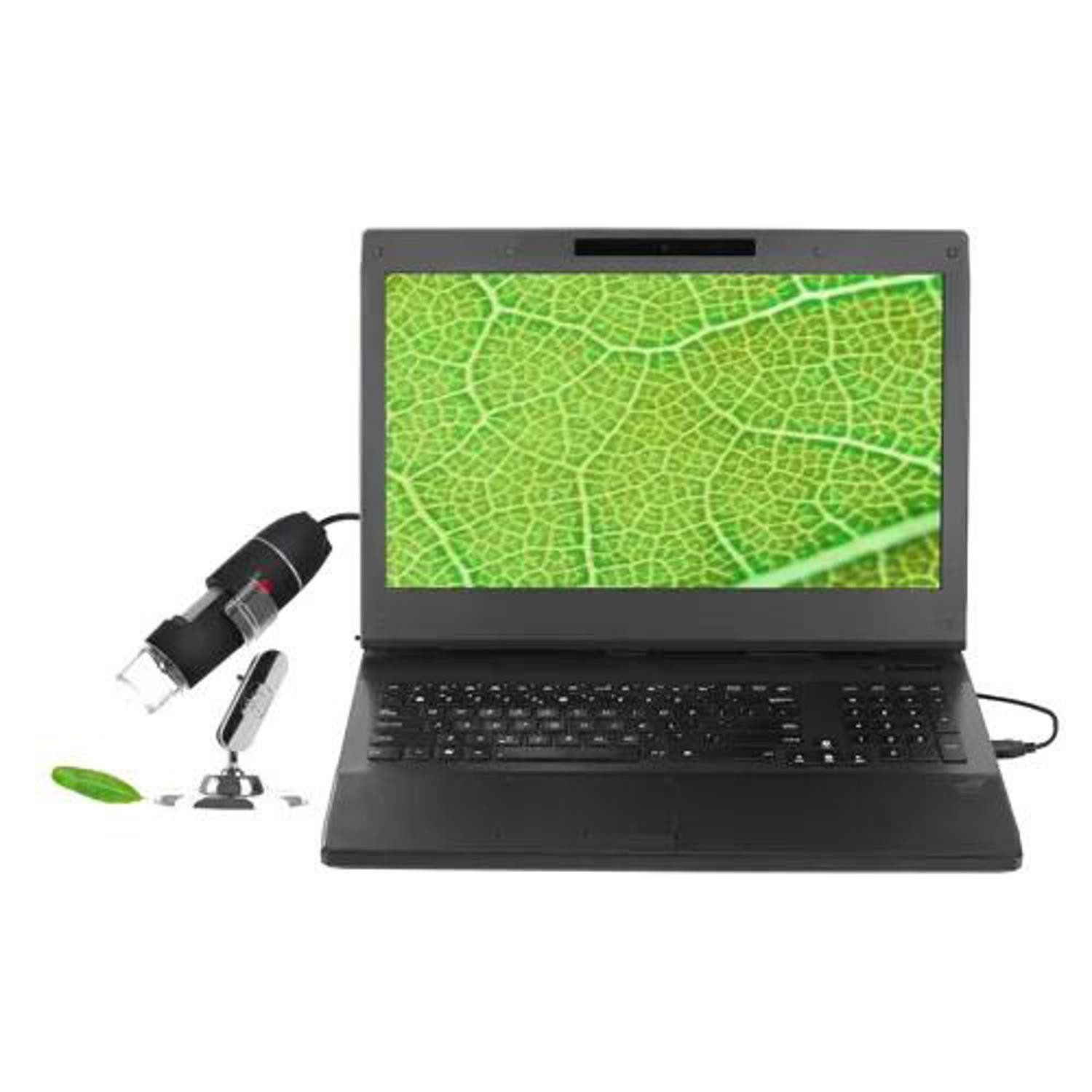 IZOXIS Digitales USB-Mikroskop 1600x mit LED-Beleuchtung und 2-MP-Sensor USB-Mikroskop (50x-1600x, Digitale Bildübertragung Foto- und Videoaufnahme 360-Grad-Kopf mit LED)