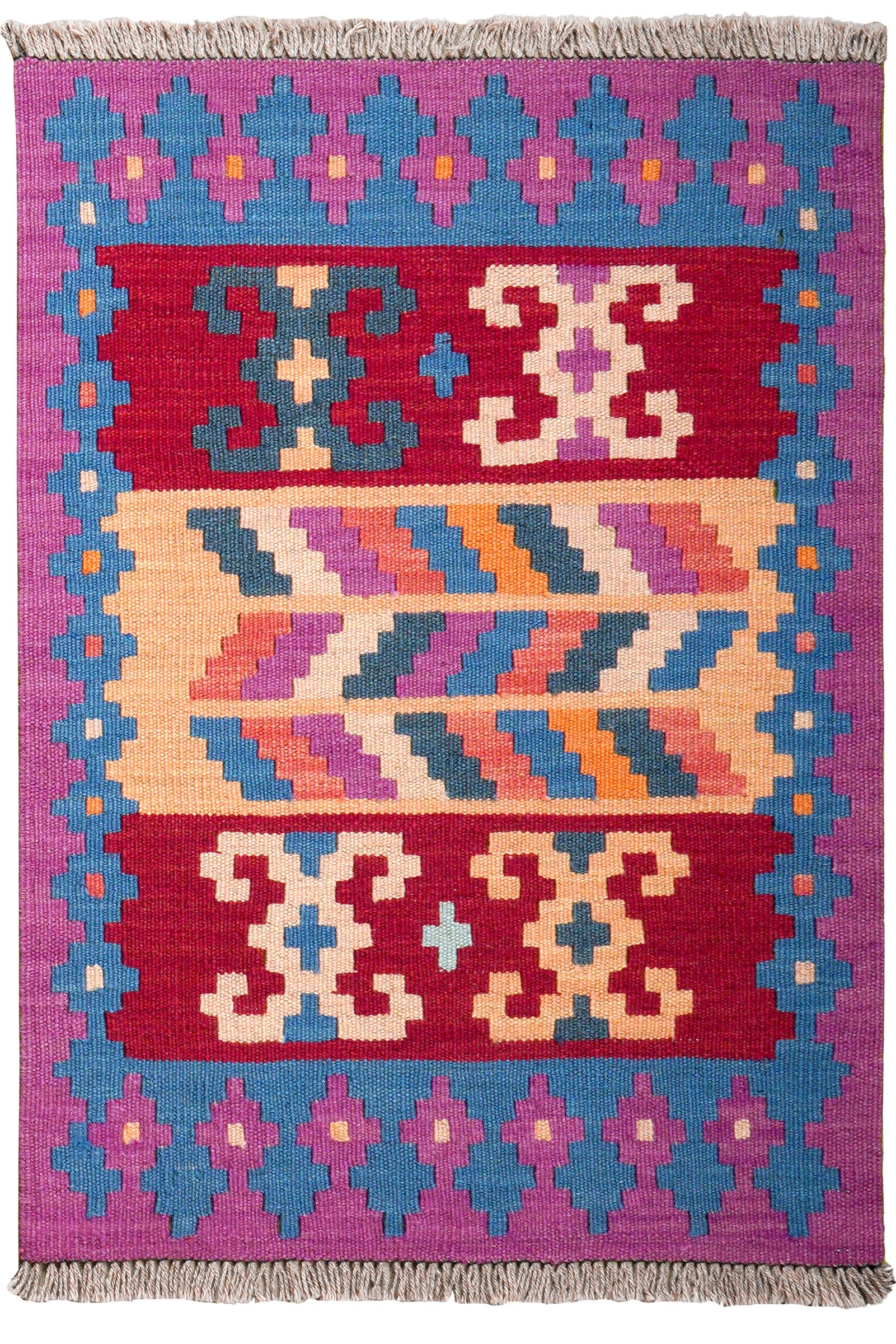 Looma Teppich Kelim Gashgai 88x63cm, rechteckig, Höhe: 5 mm, Gashgai, Schurwolle, Unikat