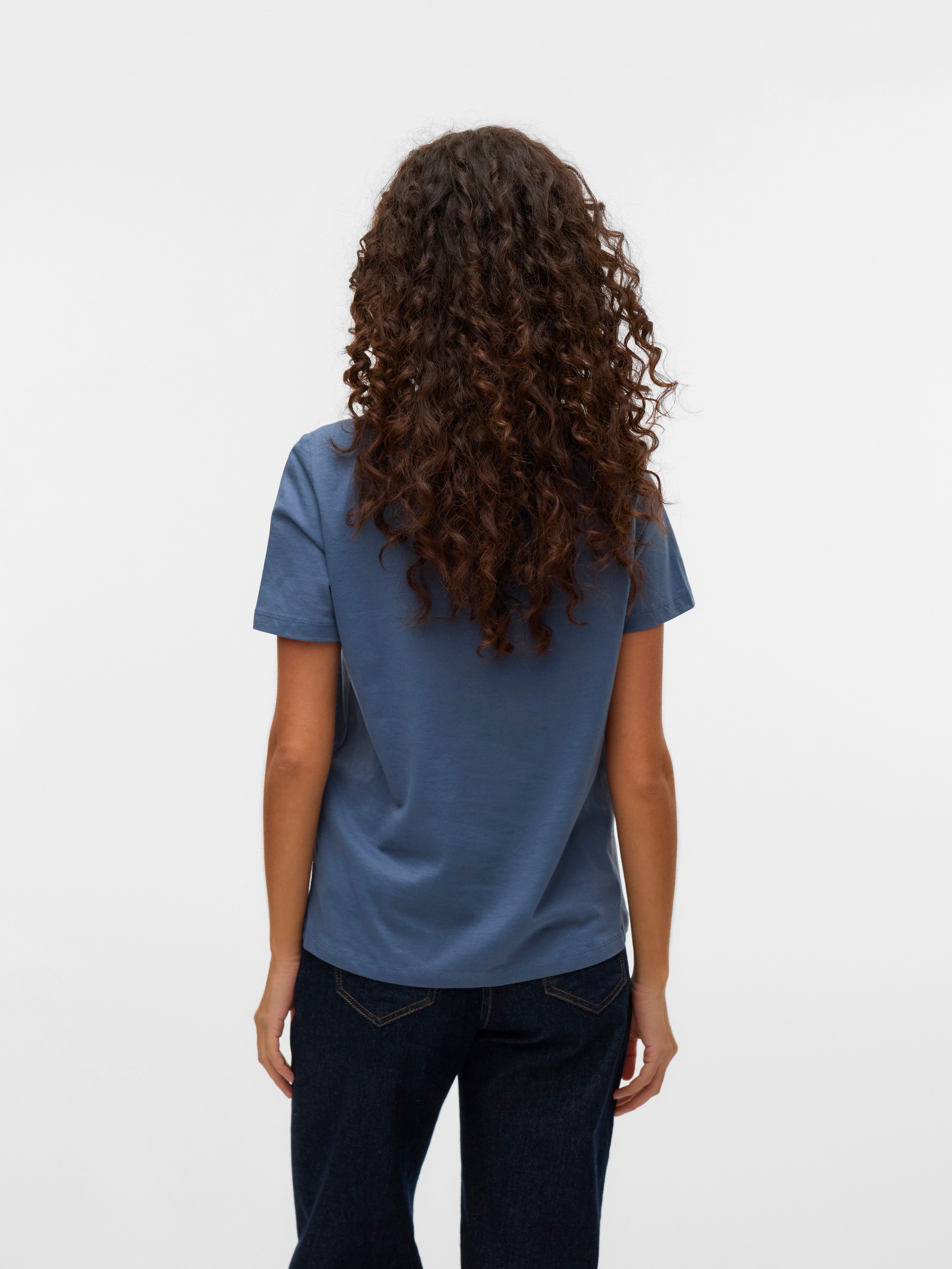 Vero Moda Kurzarmshirt VMPAULINA SS T-SHIRT GA JRS NOOS Baumwolle, regular fit