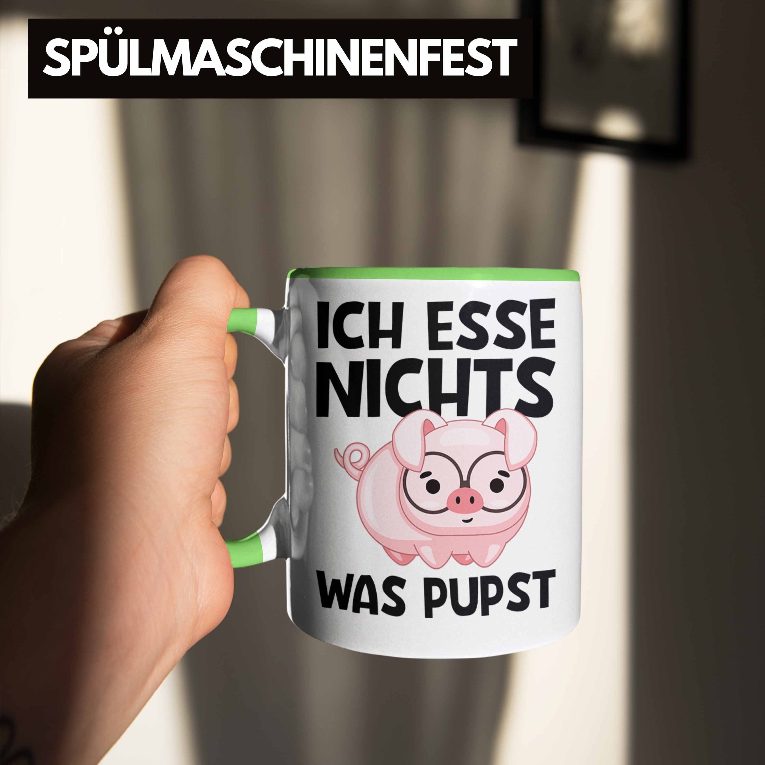 Tasse Lustig oder - Geschenkset Geschenkbox Trendation für Tasse Grün Geschenkidee Lustige Geschenk Tasse Vegetarier Trendation Veganer