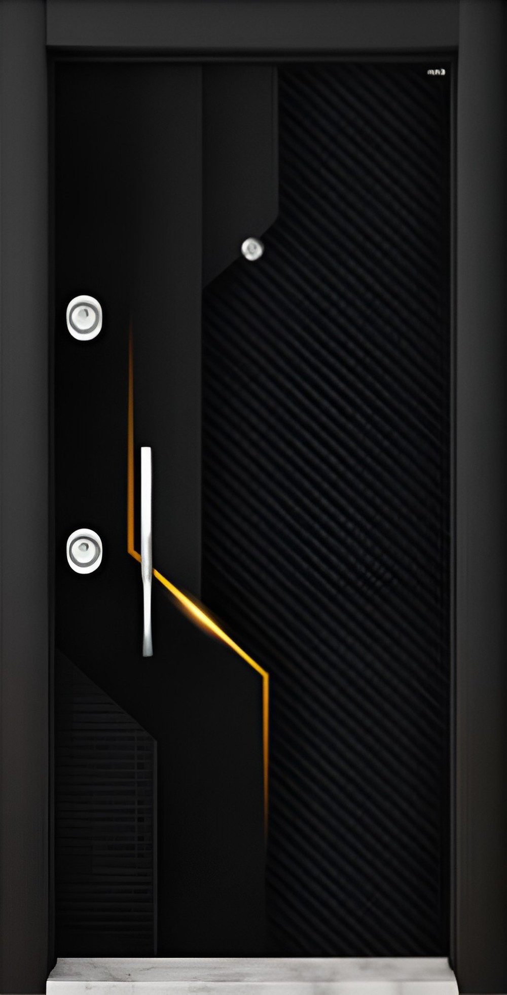 JVmoebel Haustür Robuste schwarze Eingangstüren – Hochwertige Sicherheitstüren, Made in Europa