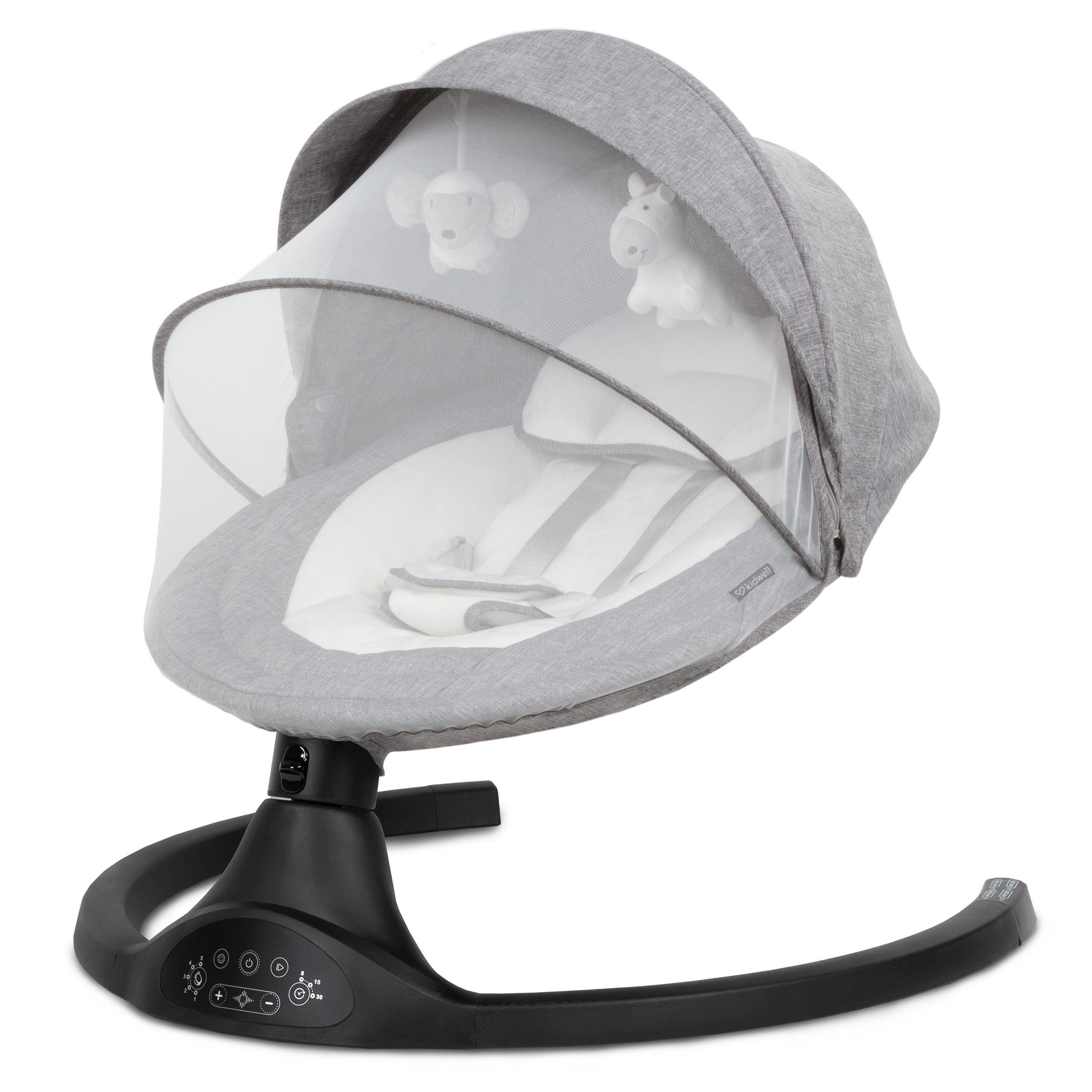 COIL Babywippe Elektrisch Babyschaukel, Multifunktional Babywippe Schaukel, 5 Wippgeschwindigkeiten, Bluetooth, Fernbedienung, 5-Punkt-Gurt