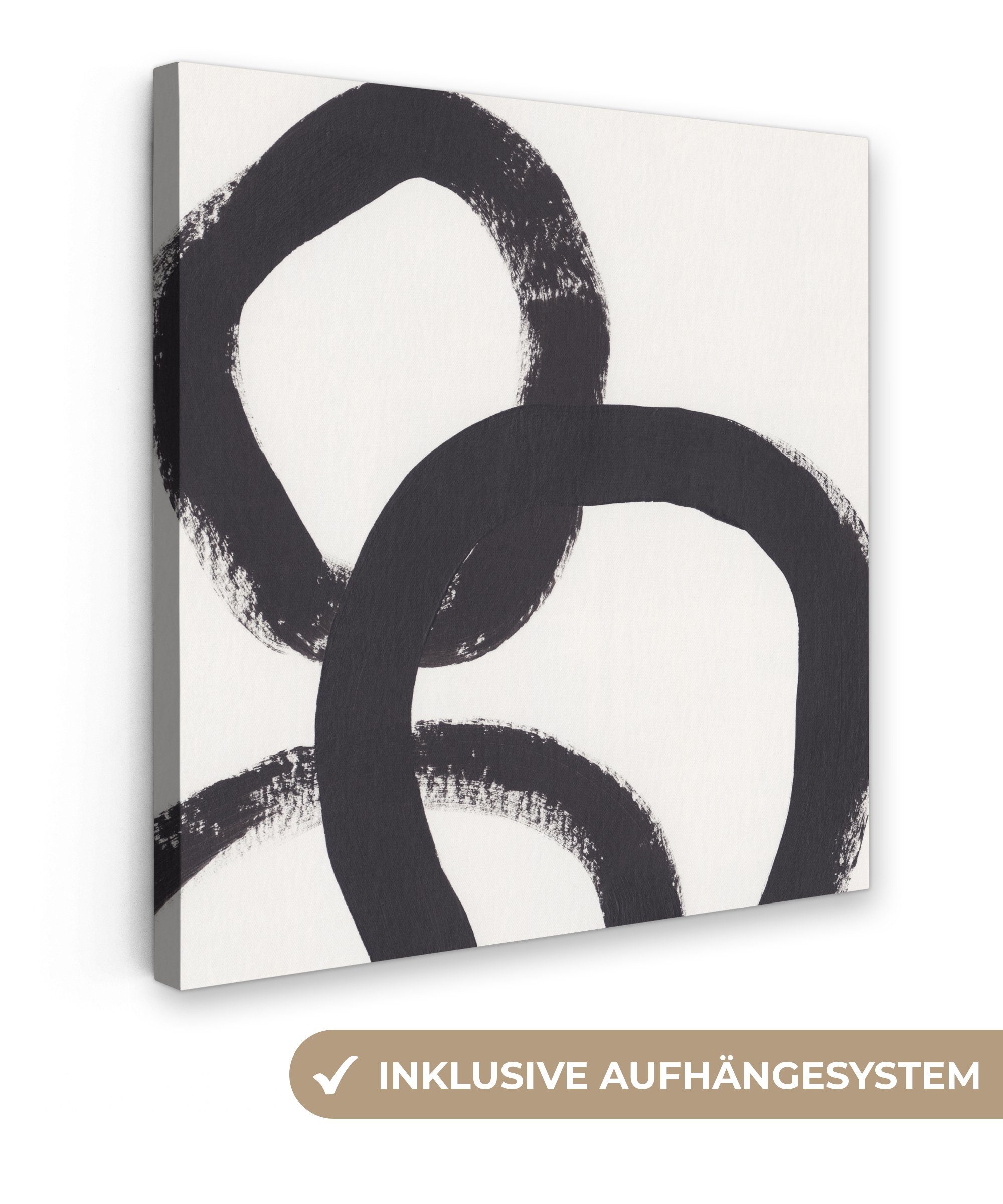 OneMillionCanvasses® Leinwandbild Abstrakt - Formen - Schwarz - Kreise, Fot günstig online kaufen