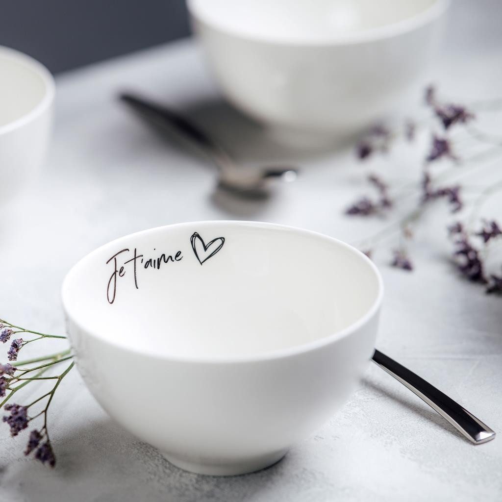 Villeroy & Boch Schale Statement Bol Je t'aime ø 13,8 cm, Porzellan, (1 Schale, 1-tlg)