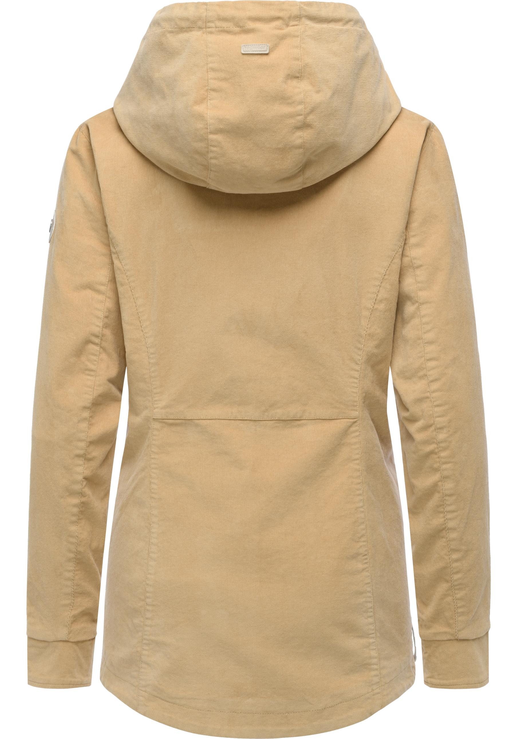 Ragwear Cordjacke Alvena Cordy YOUMODO Sportliche leichte Kordjacke mit Kapuze